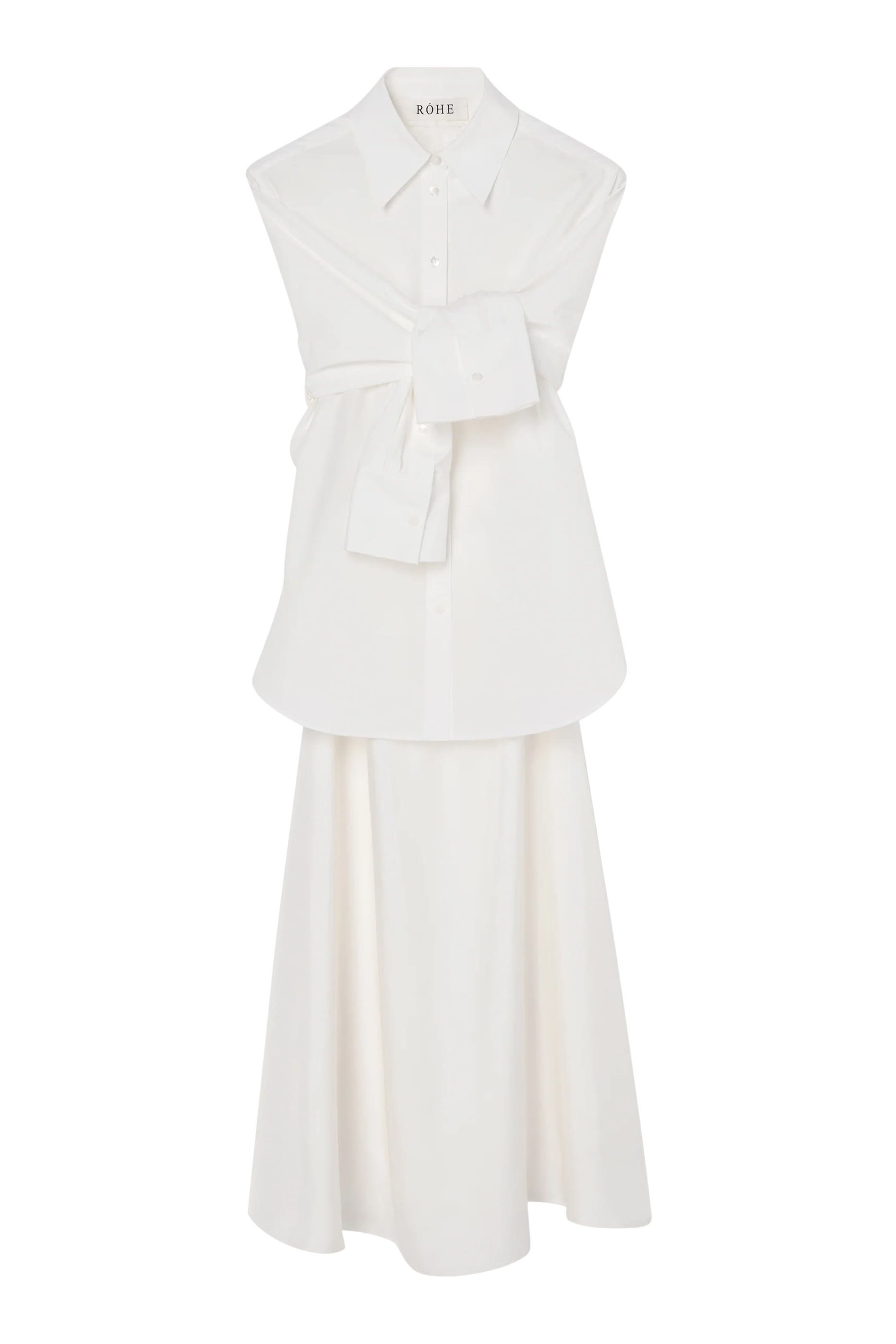 Poplin Silk Combined Gilet-Dress