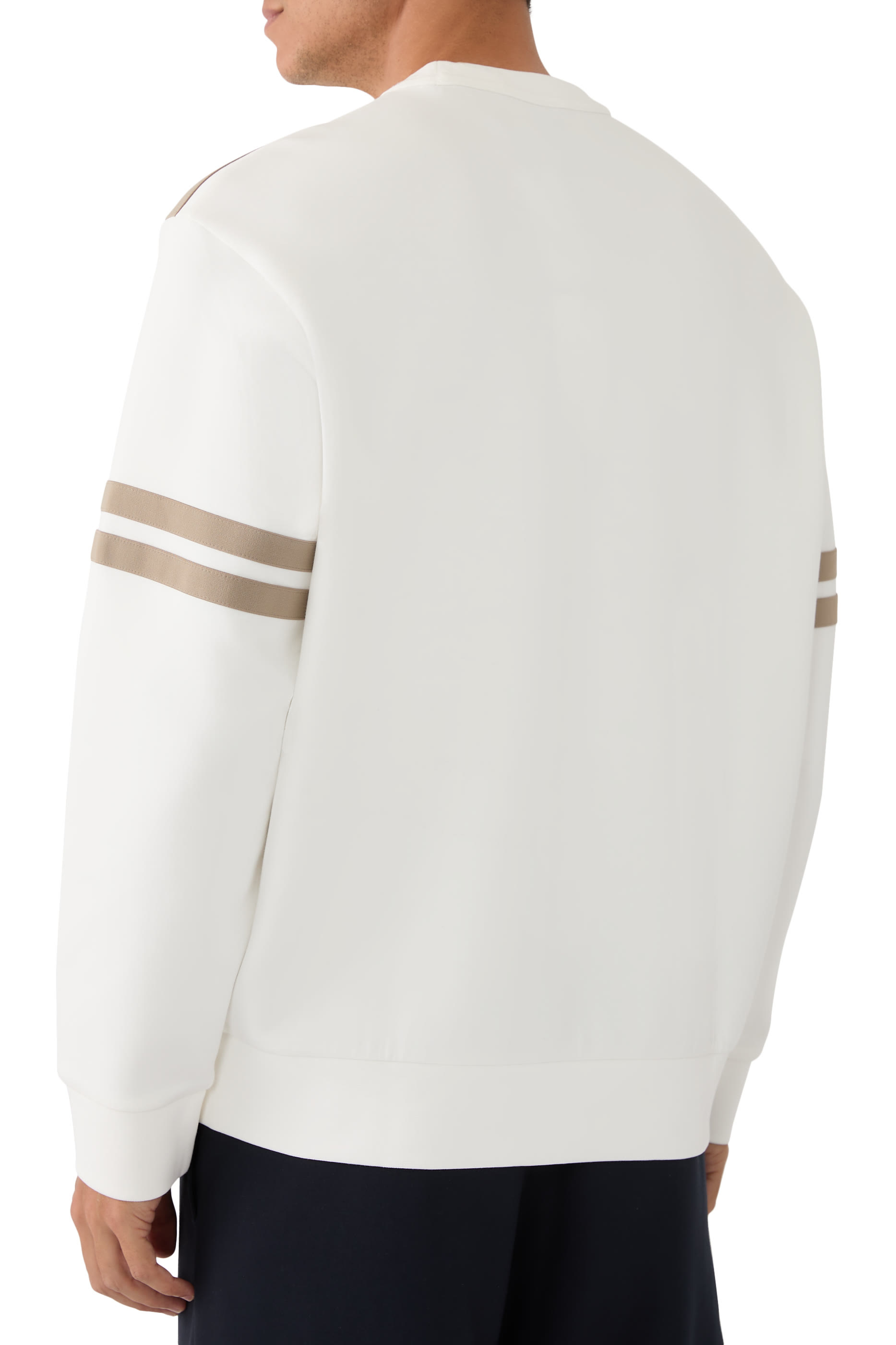 Stripes and Logo Crewneck Sweatshirt