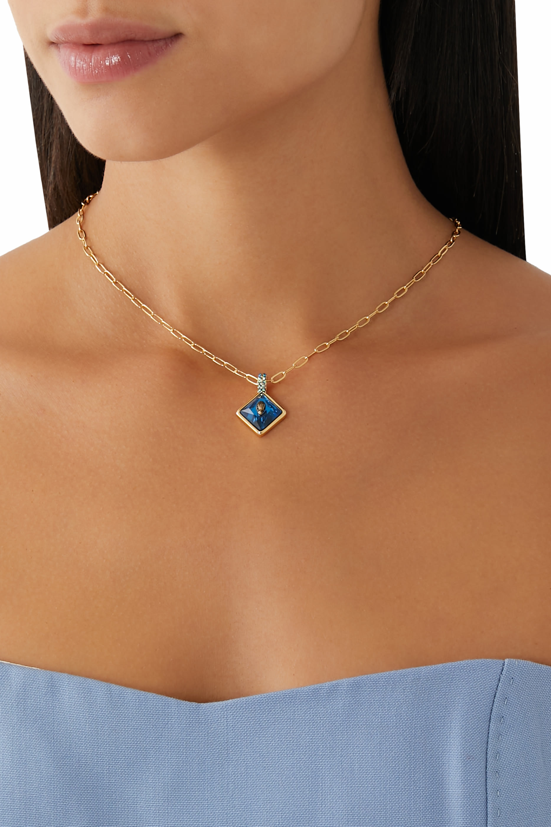 Square Eagle Pendant Necklace