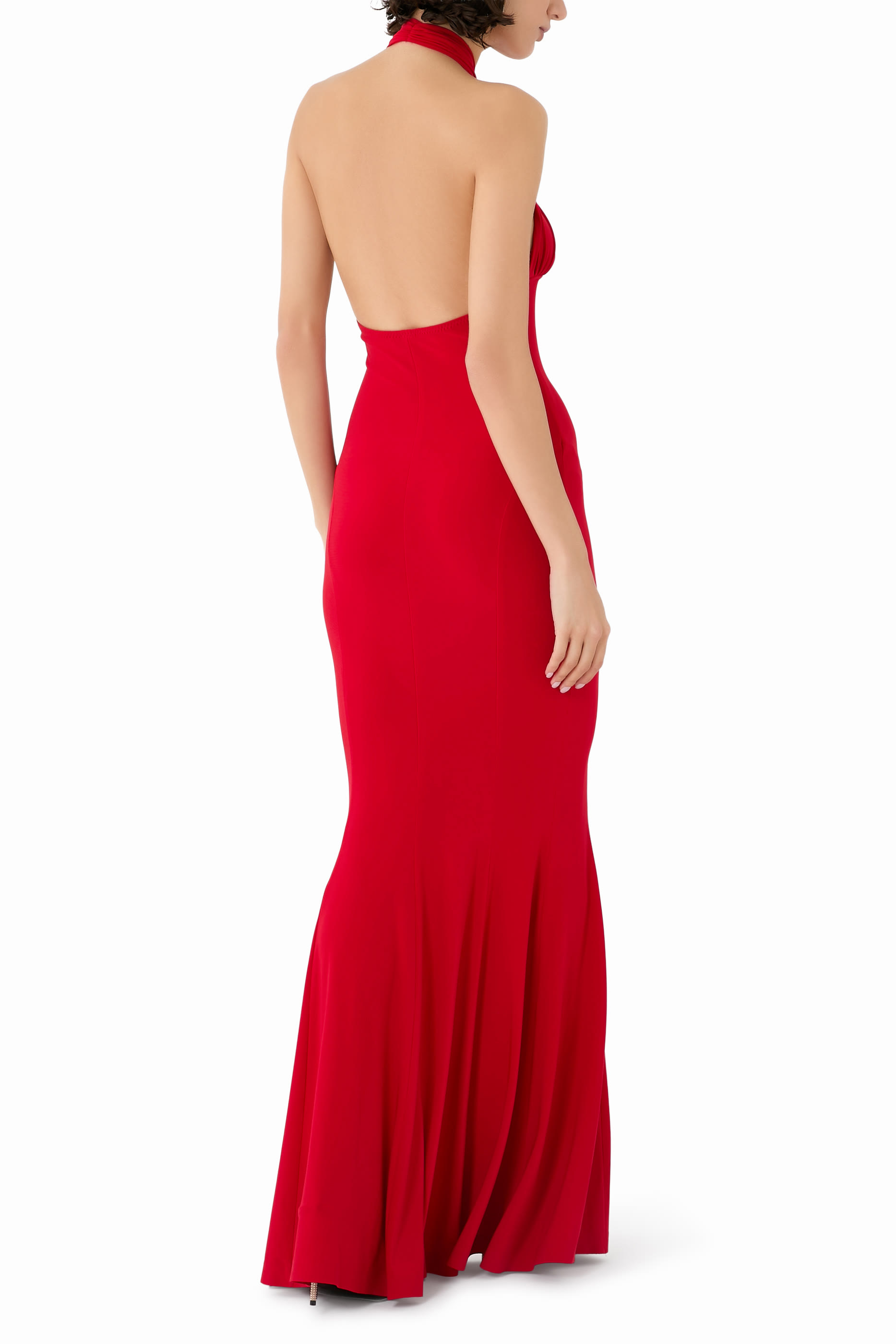 Cross Halter Fishtail Gown