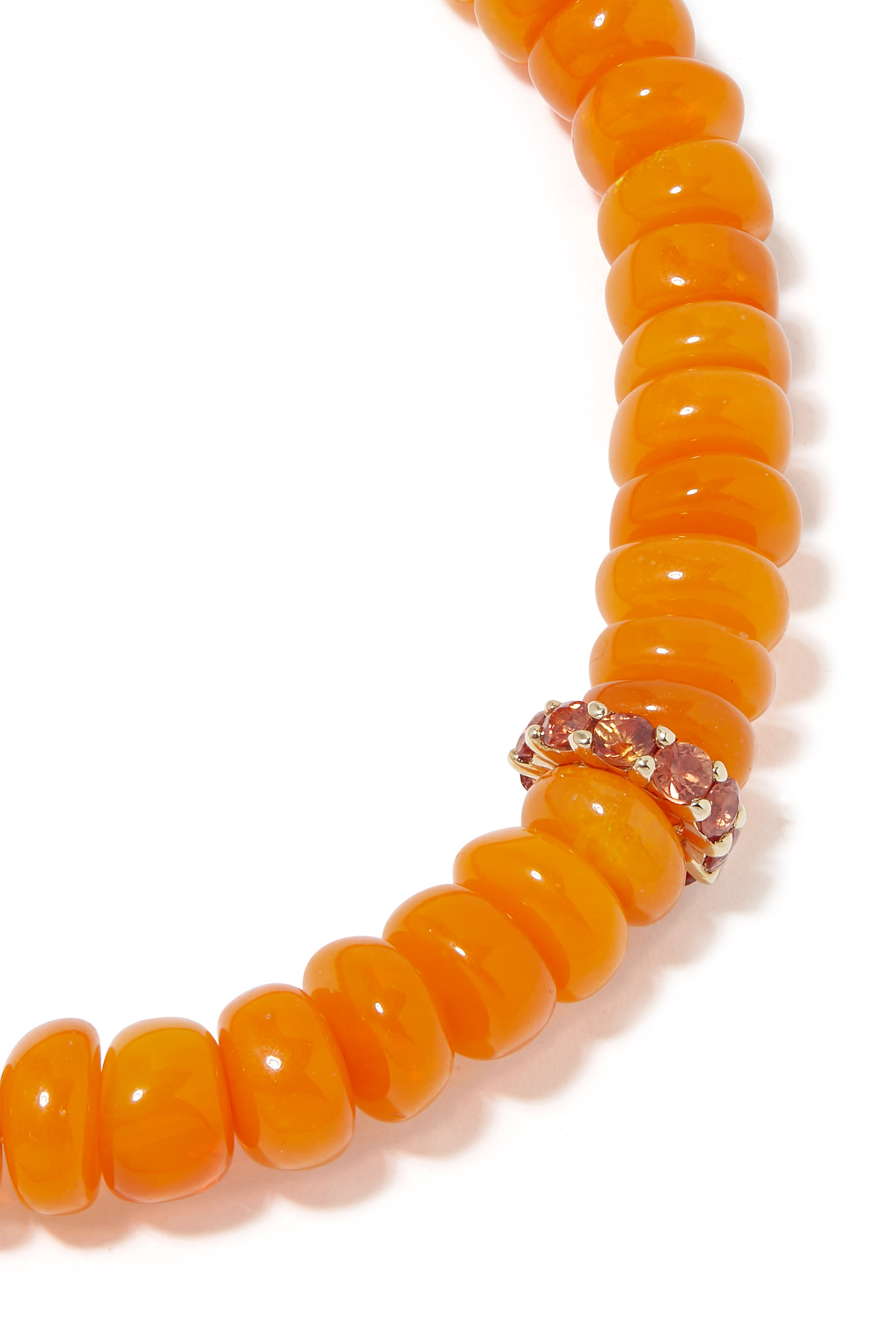 Cocktail Eternity Rondelle Beaded Bracelet, 14k Yellow Gold & Orange Opals
