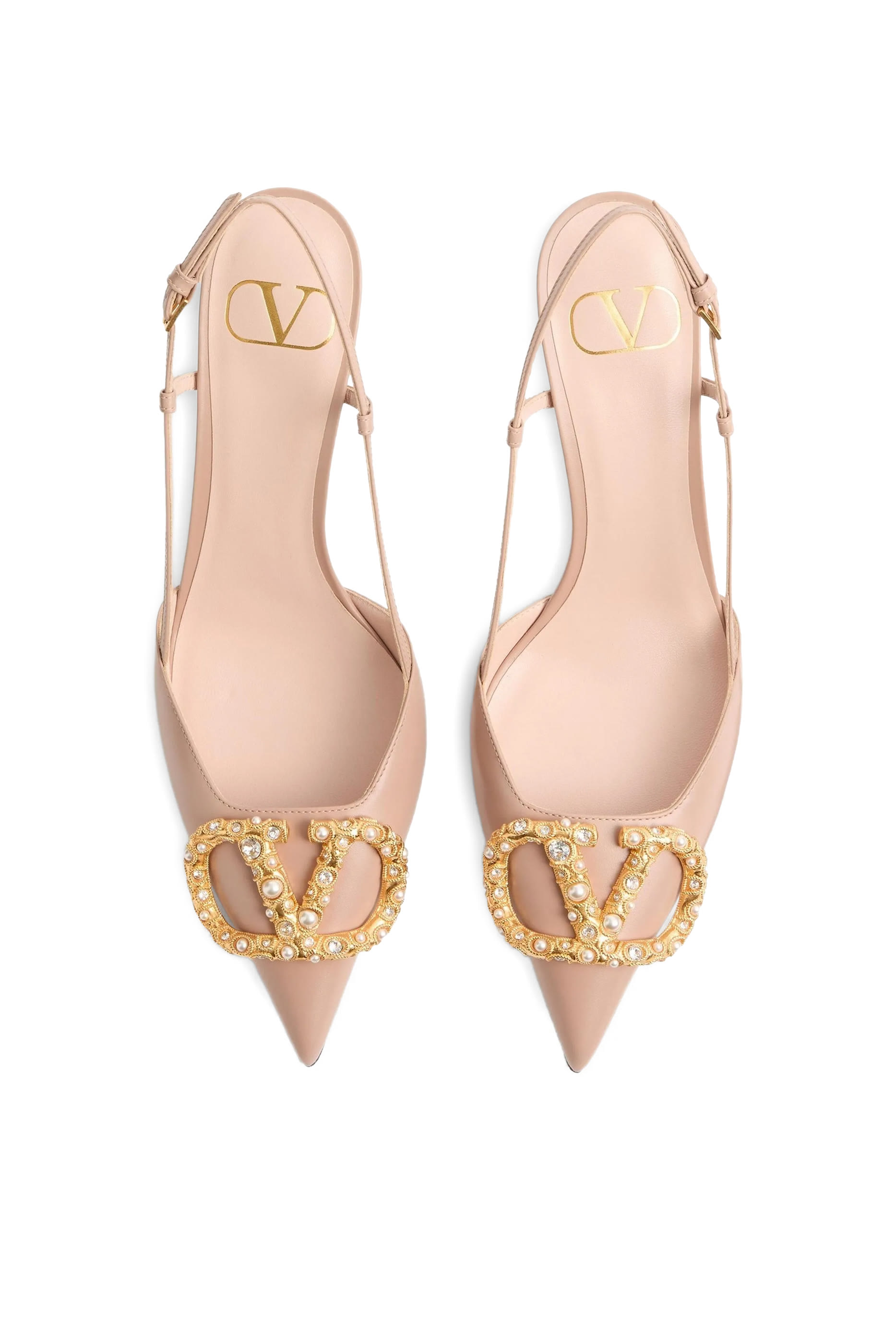 Embellished VLogo Signature 80 Slingback Calfskin Pumps