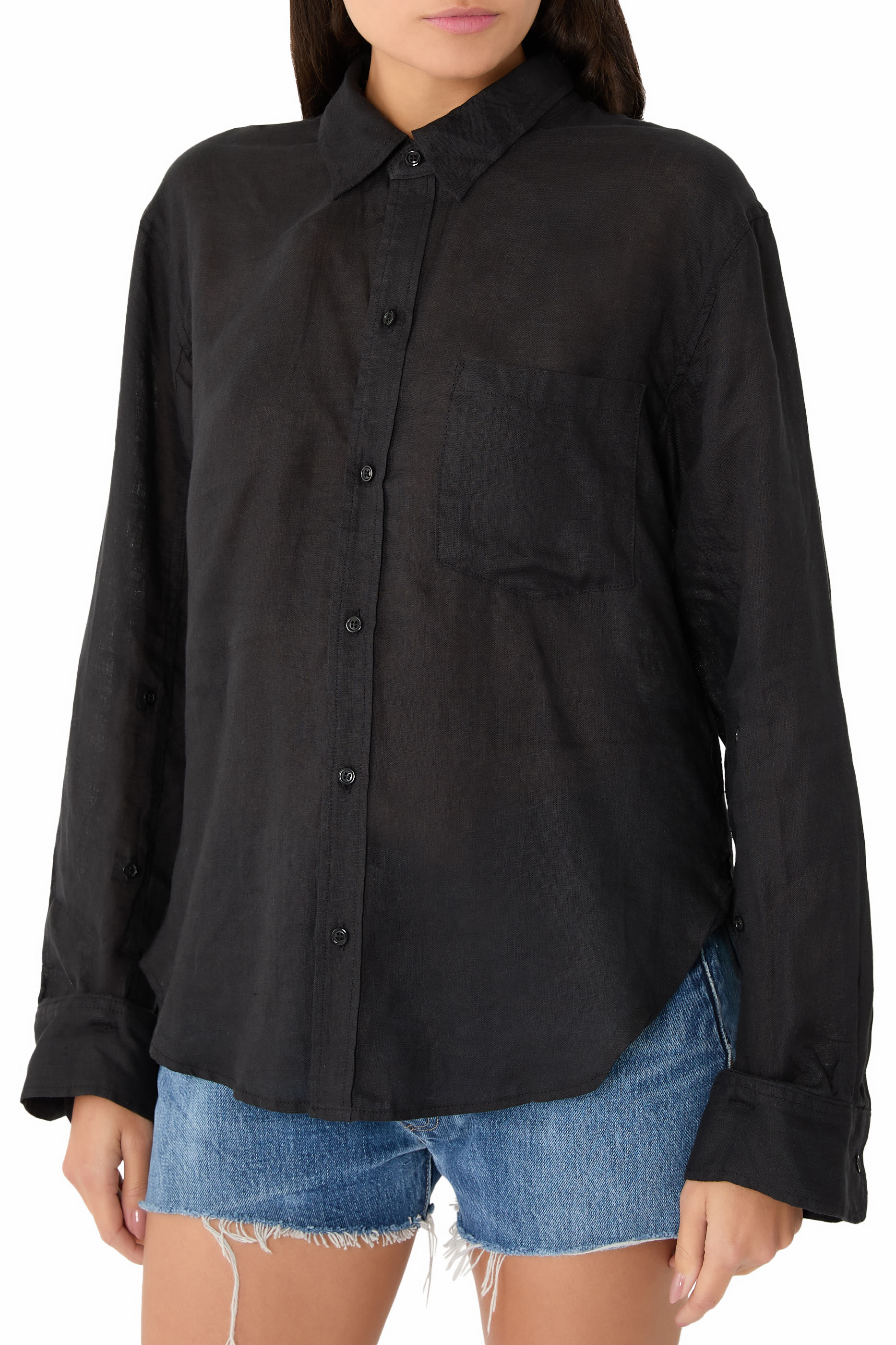 Kayla Shrunken Linen Shirt