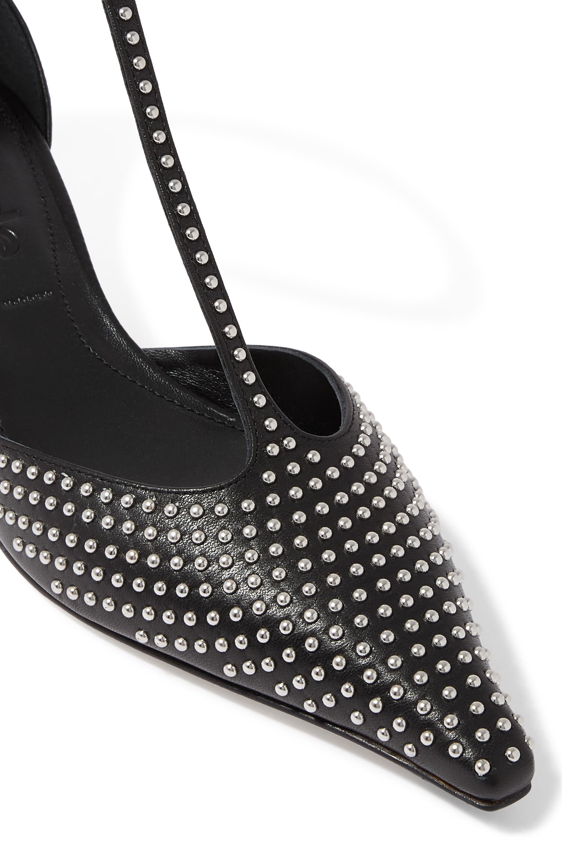 Liz Mini Stud Leather Pumps 