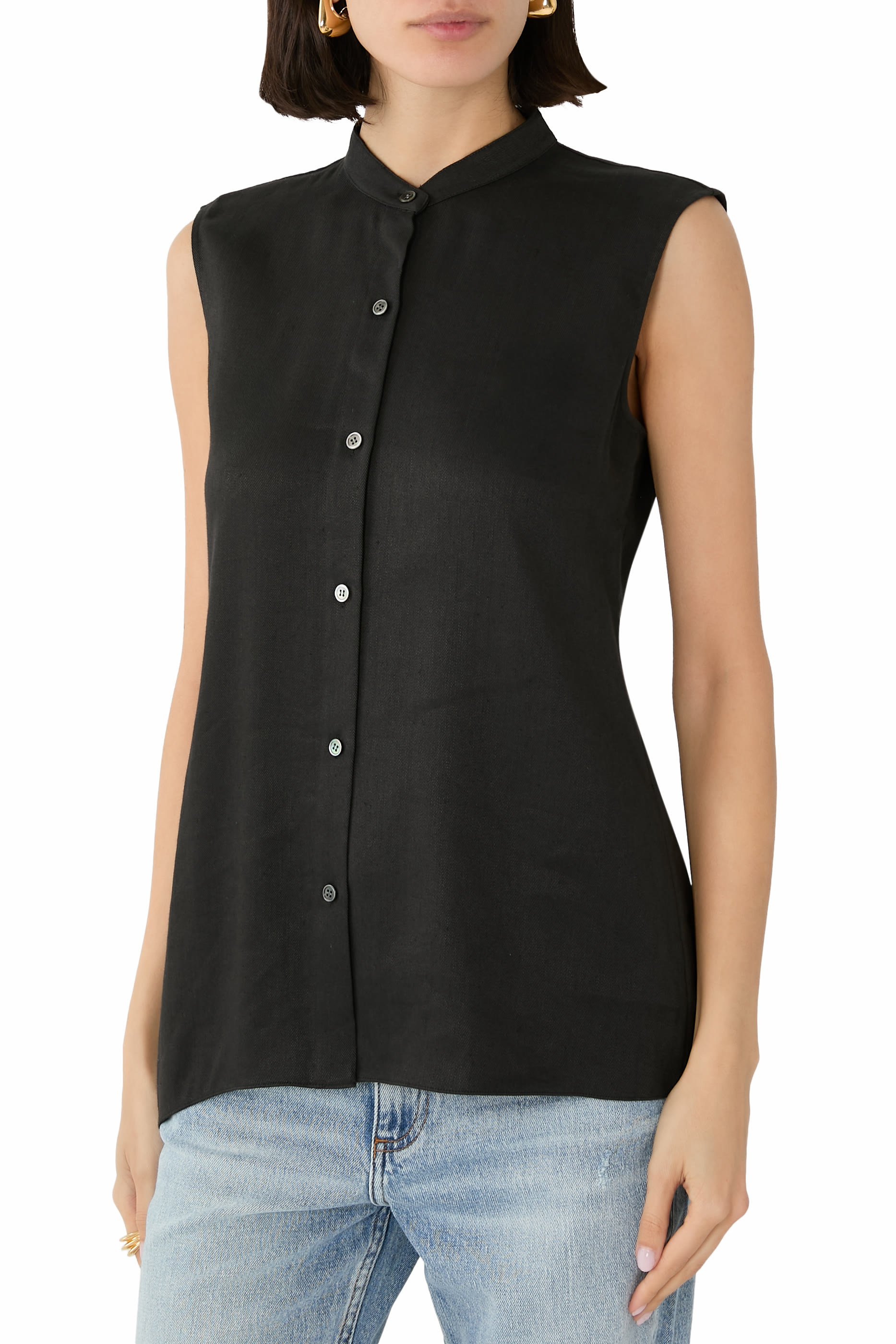 Sleeveless Asymmetrical Shirt
