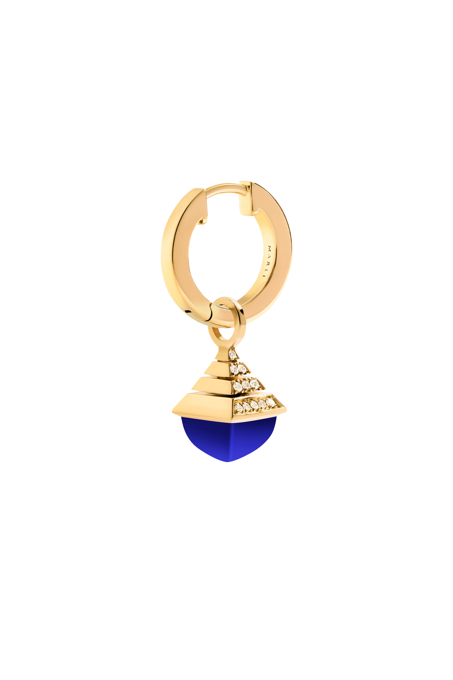 Cleo Mini Rev Drop Earrings, 18k Yellow Gold & Diamonds, Lapis Lazuli
