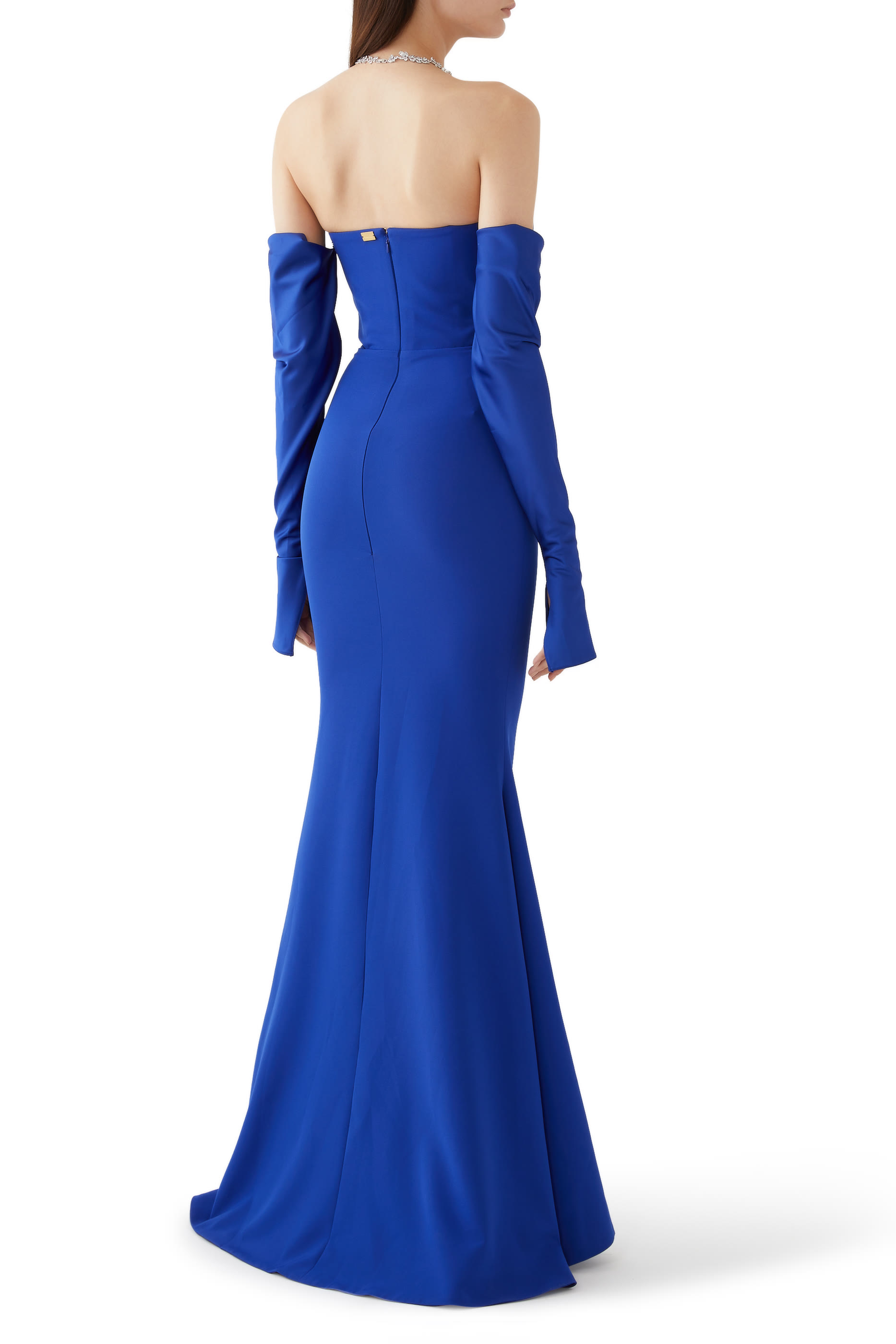 Strapless Gown with Long Gloves