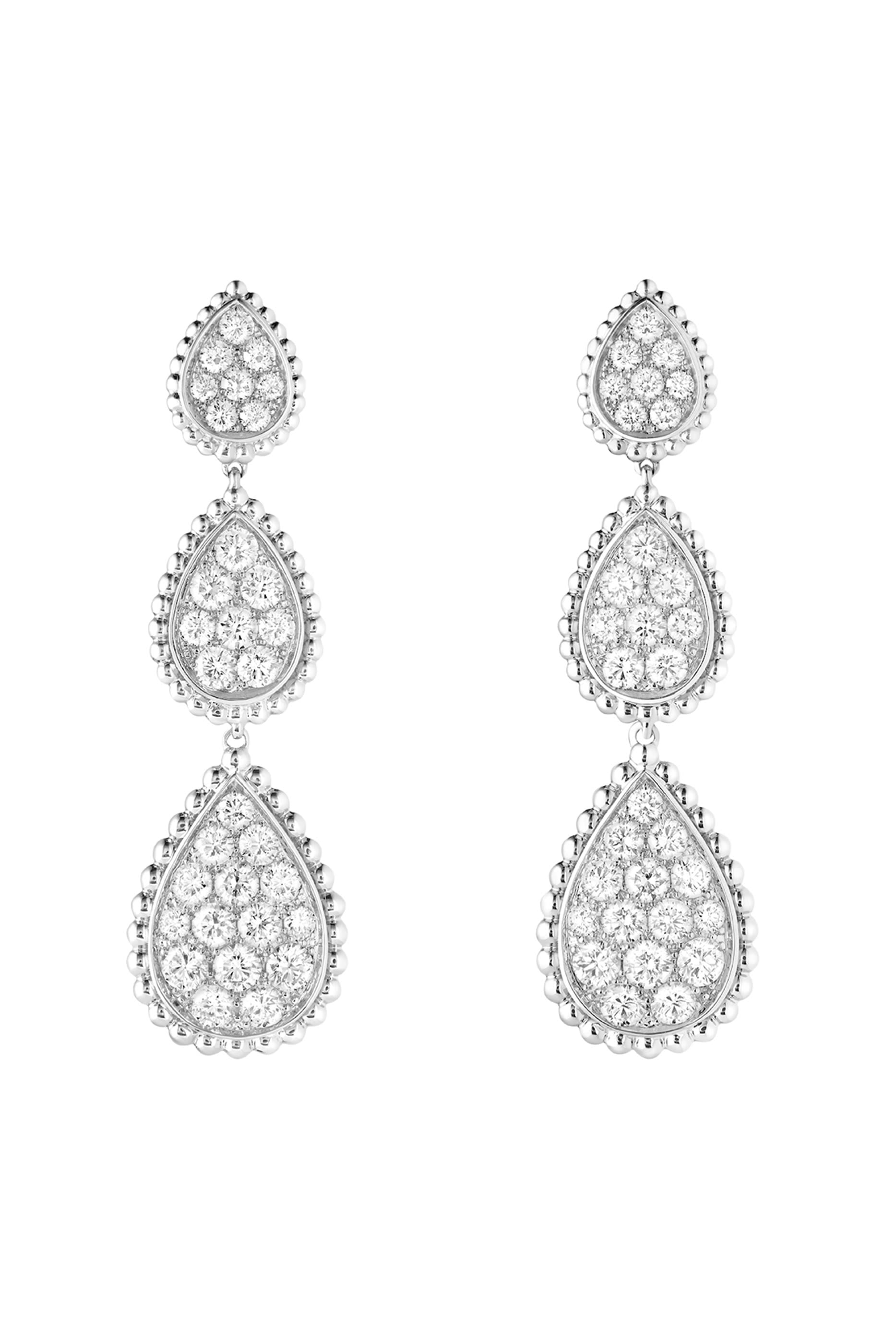 Serpent Boh&egrave;me Pendant Earrings, 18K White Gold & Diamonds