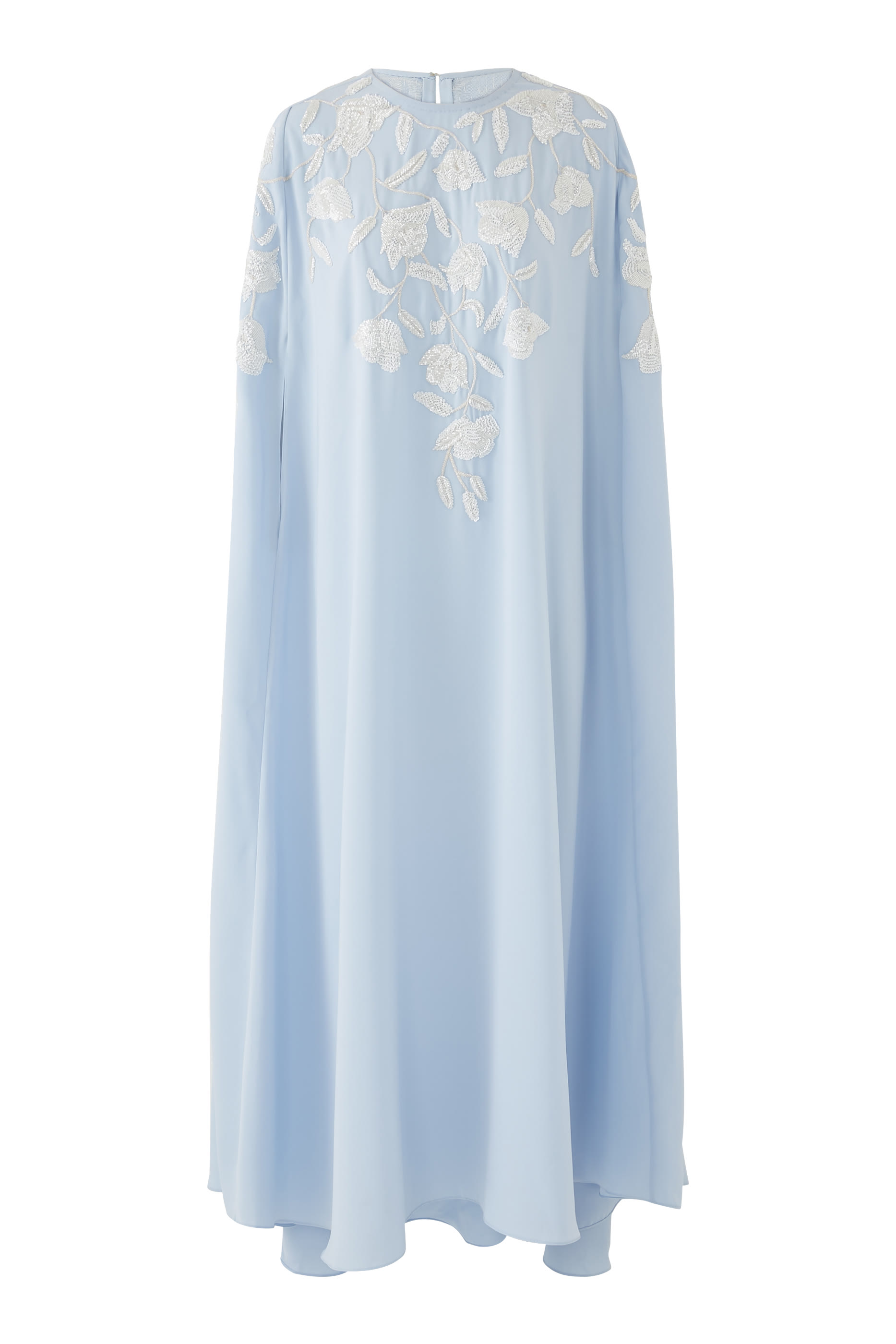 Floral Embellished Cape Dress