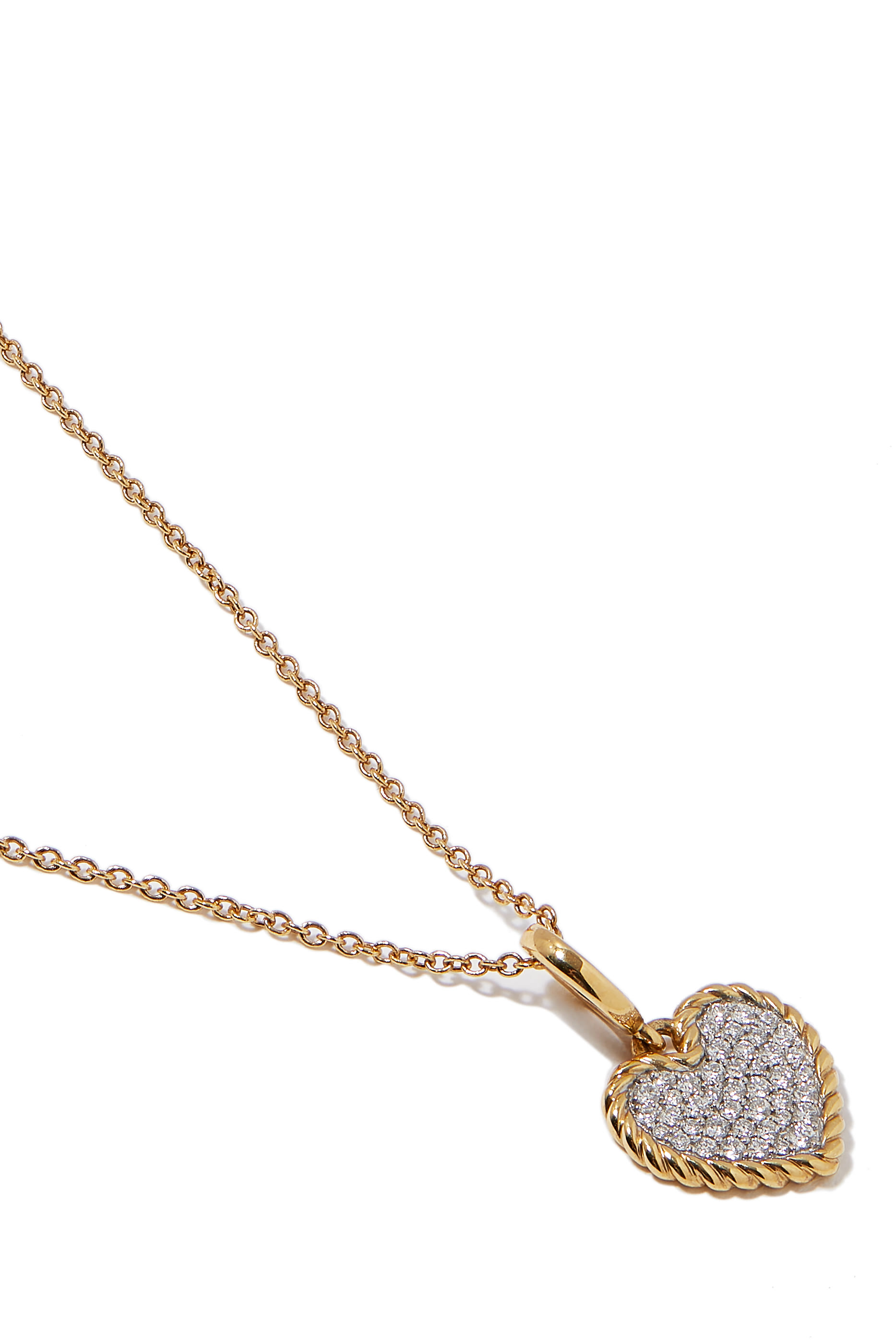 Pave Diamond Heart Plate Necklace