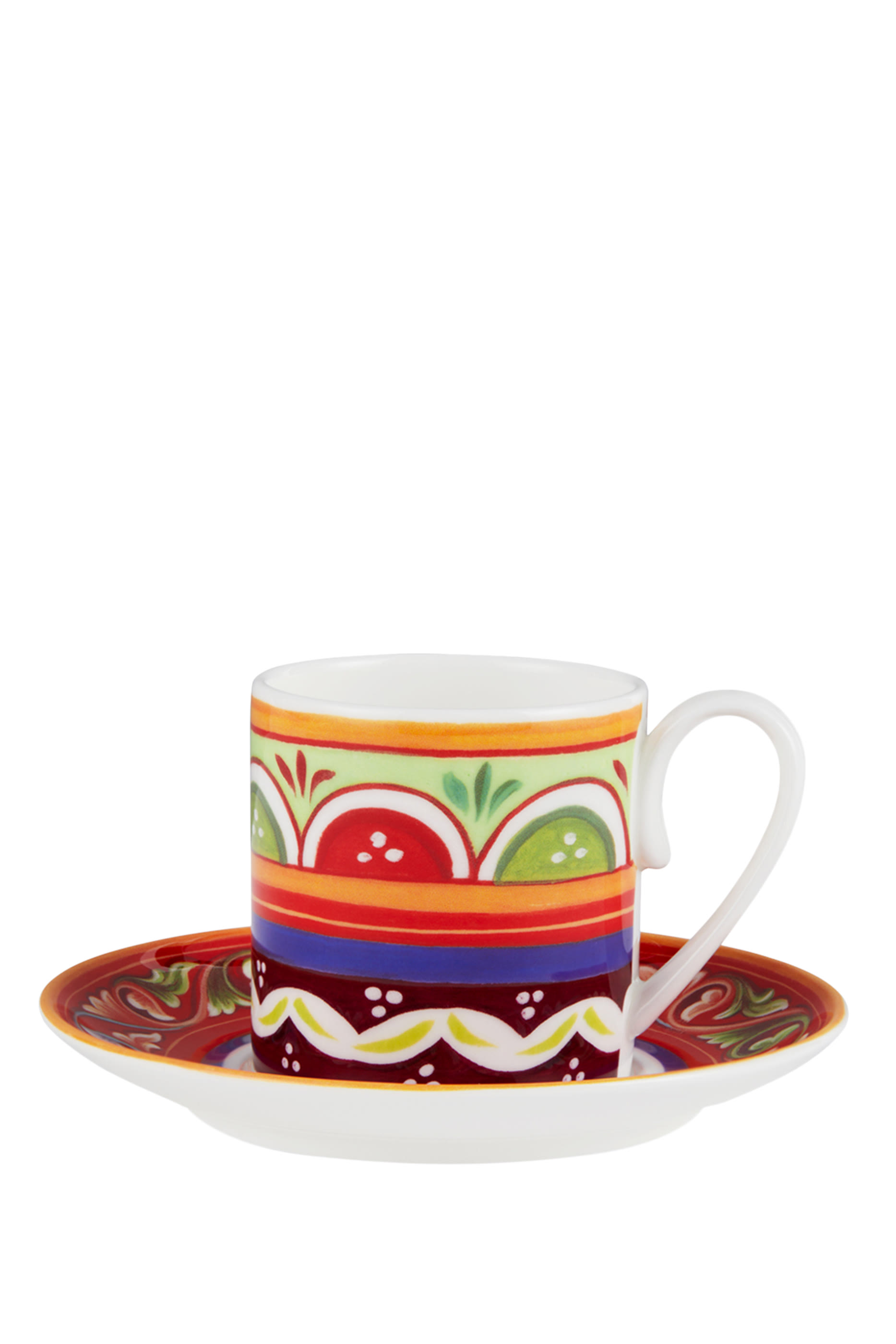 Carretto Isola Fine Porcelain Coffee Cup & Saucer