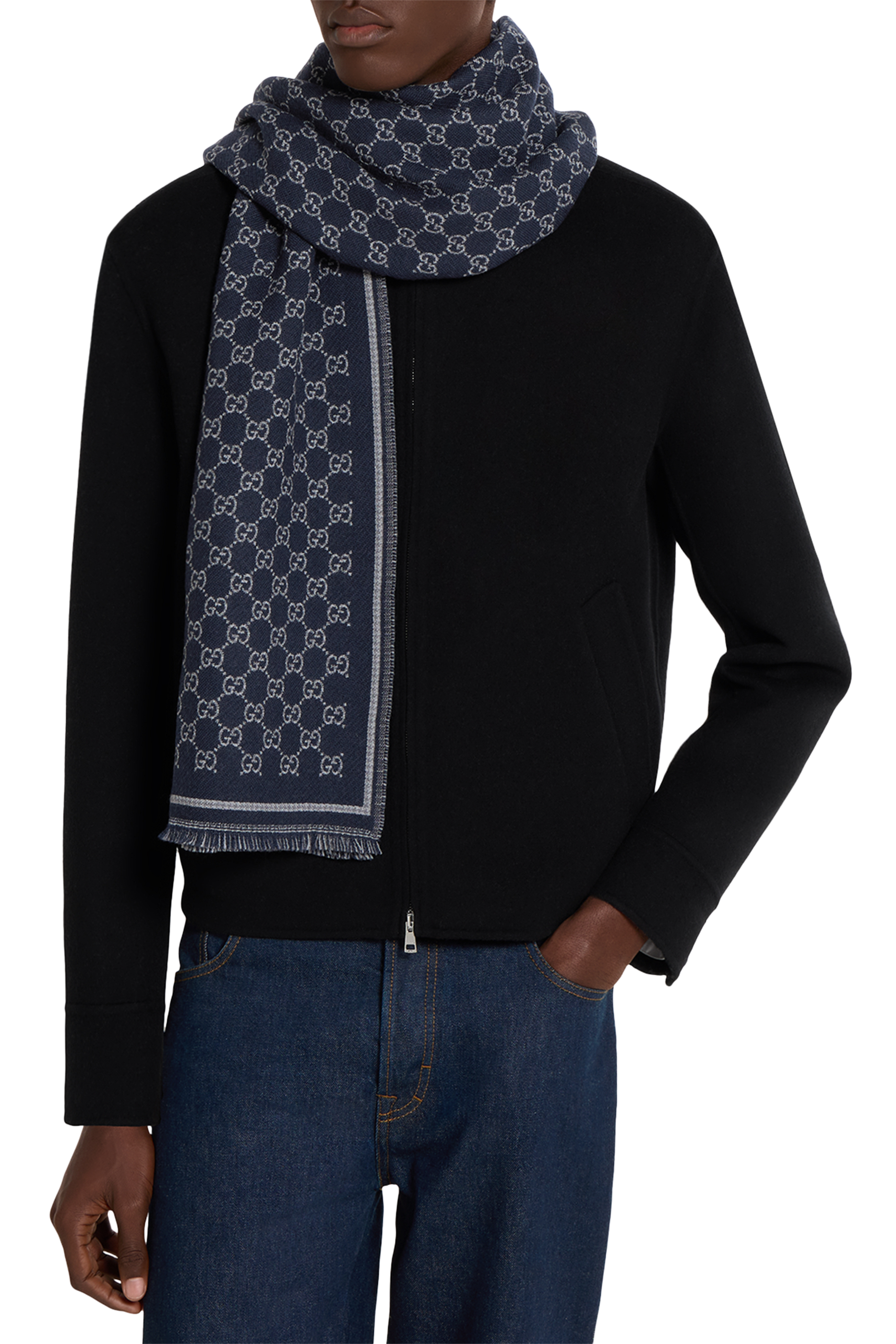 GG Wool Jacquard Scarf 