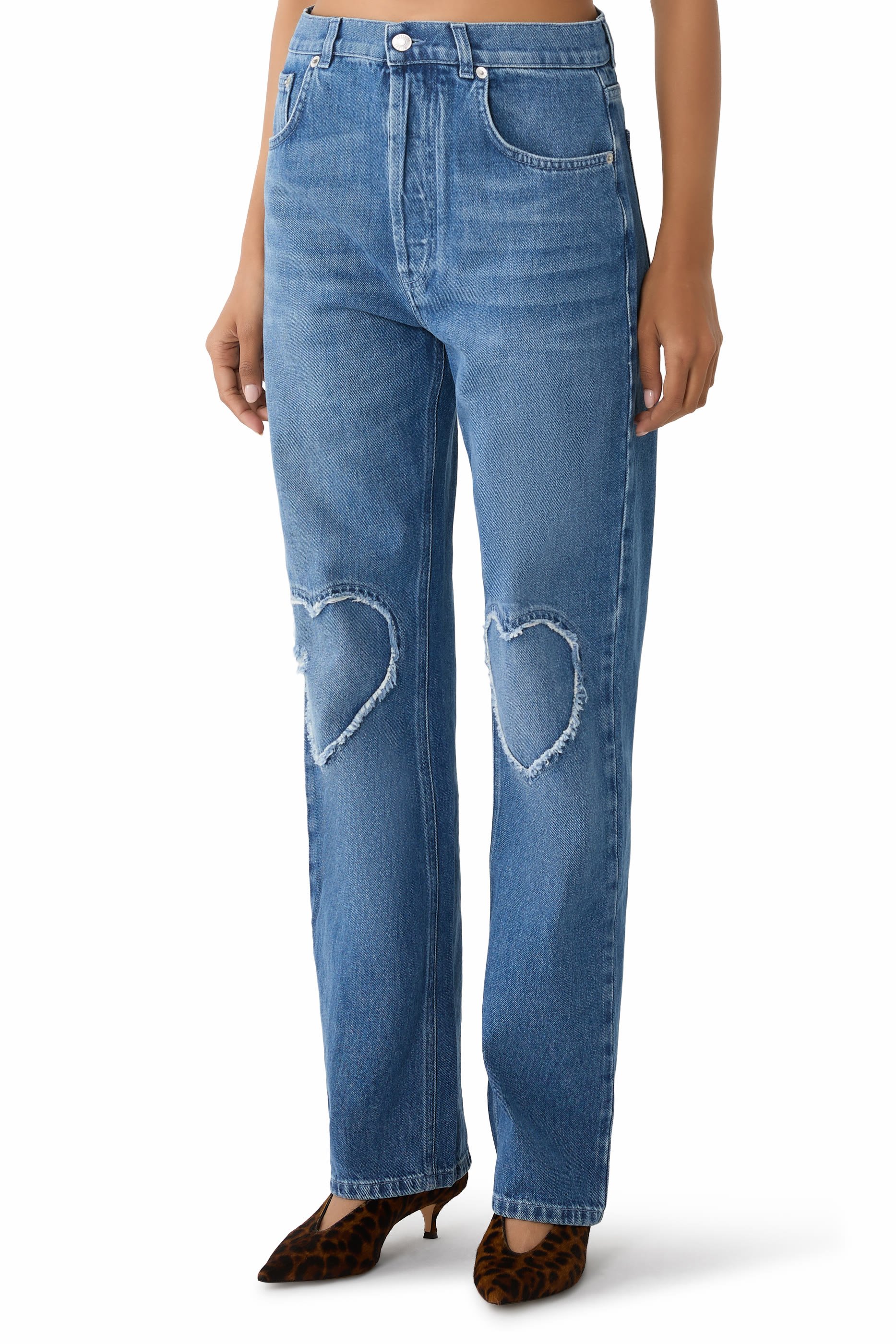 Heart Denim Straight Jeans