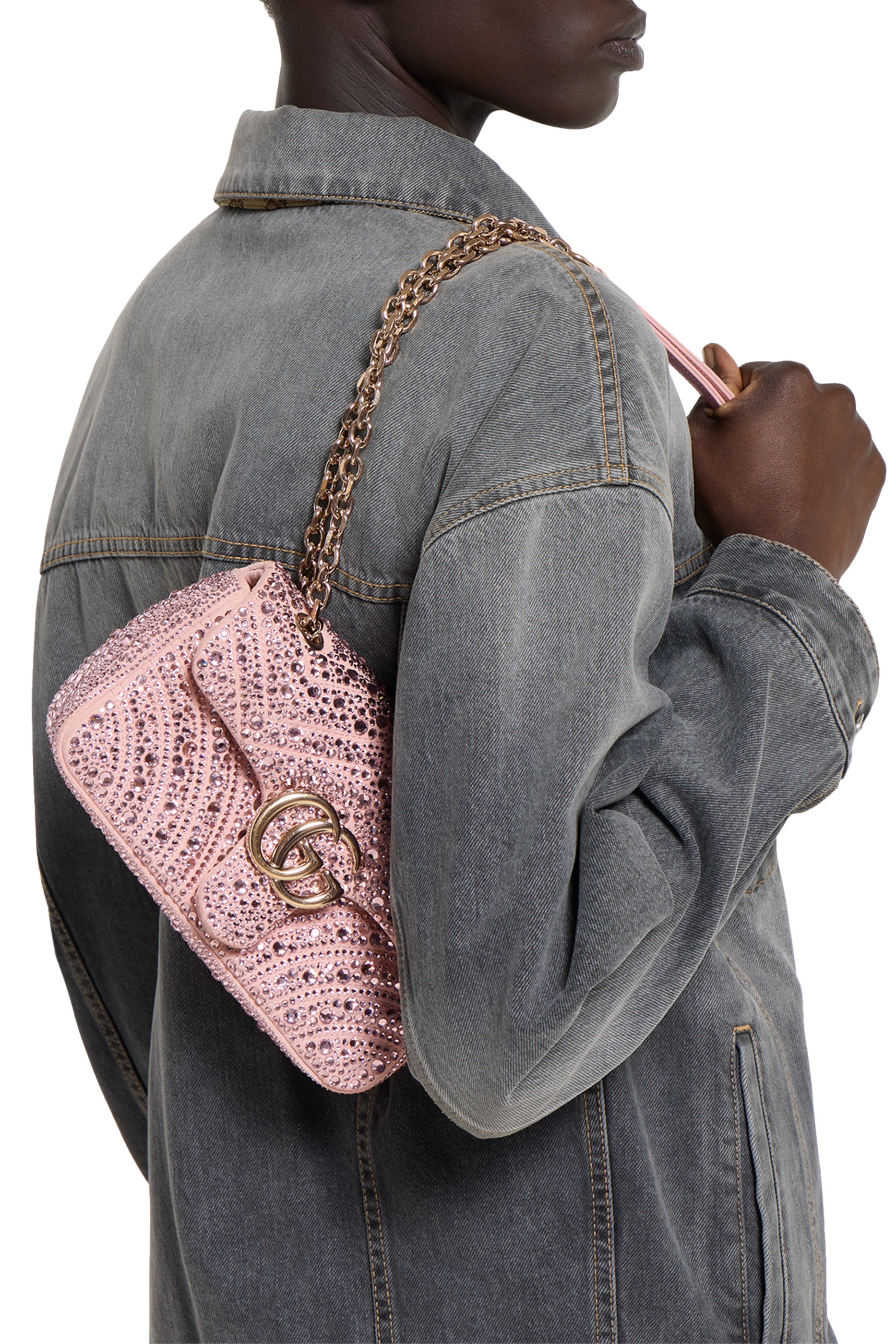  GG Marmont Crystals Small Shoulder Bag 