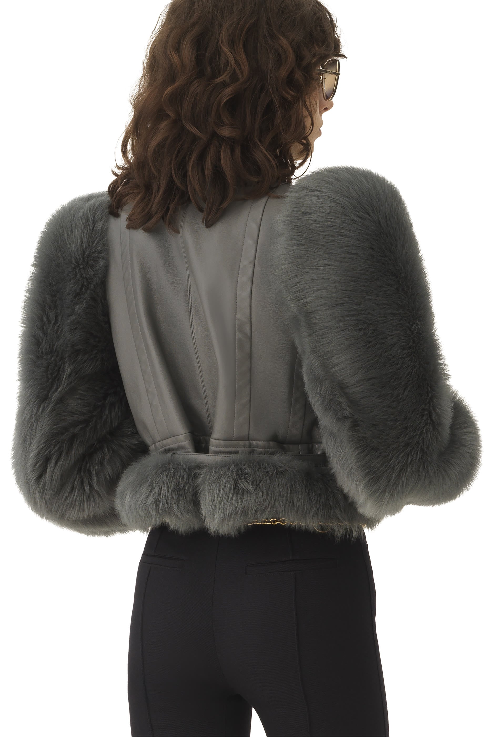 Flared Tailored Trousers in Wool Gabardine 