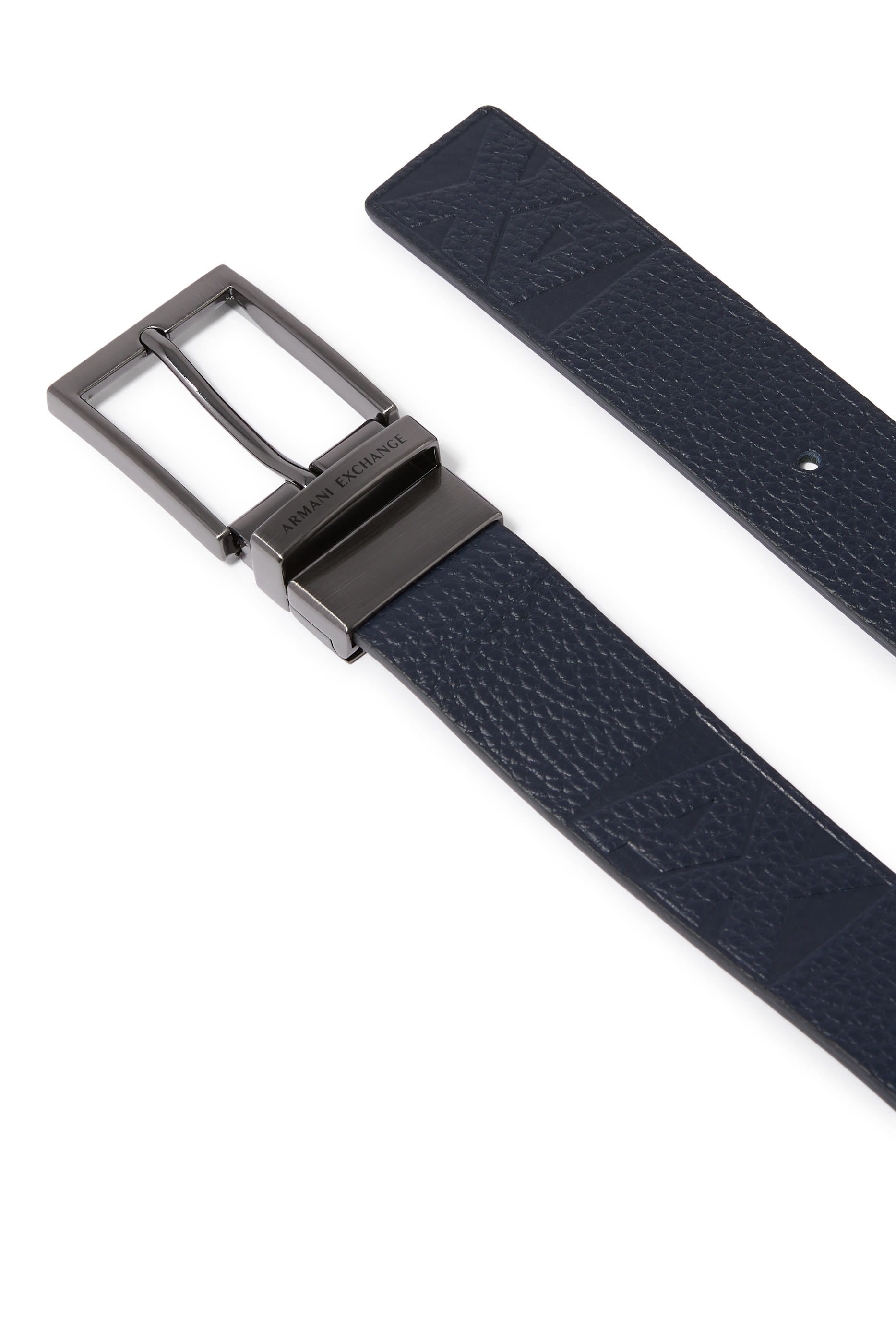 Logo-Embossed Leather Belt