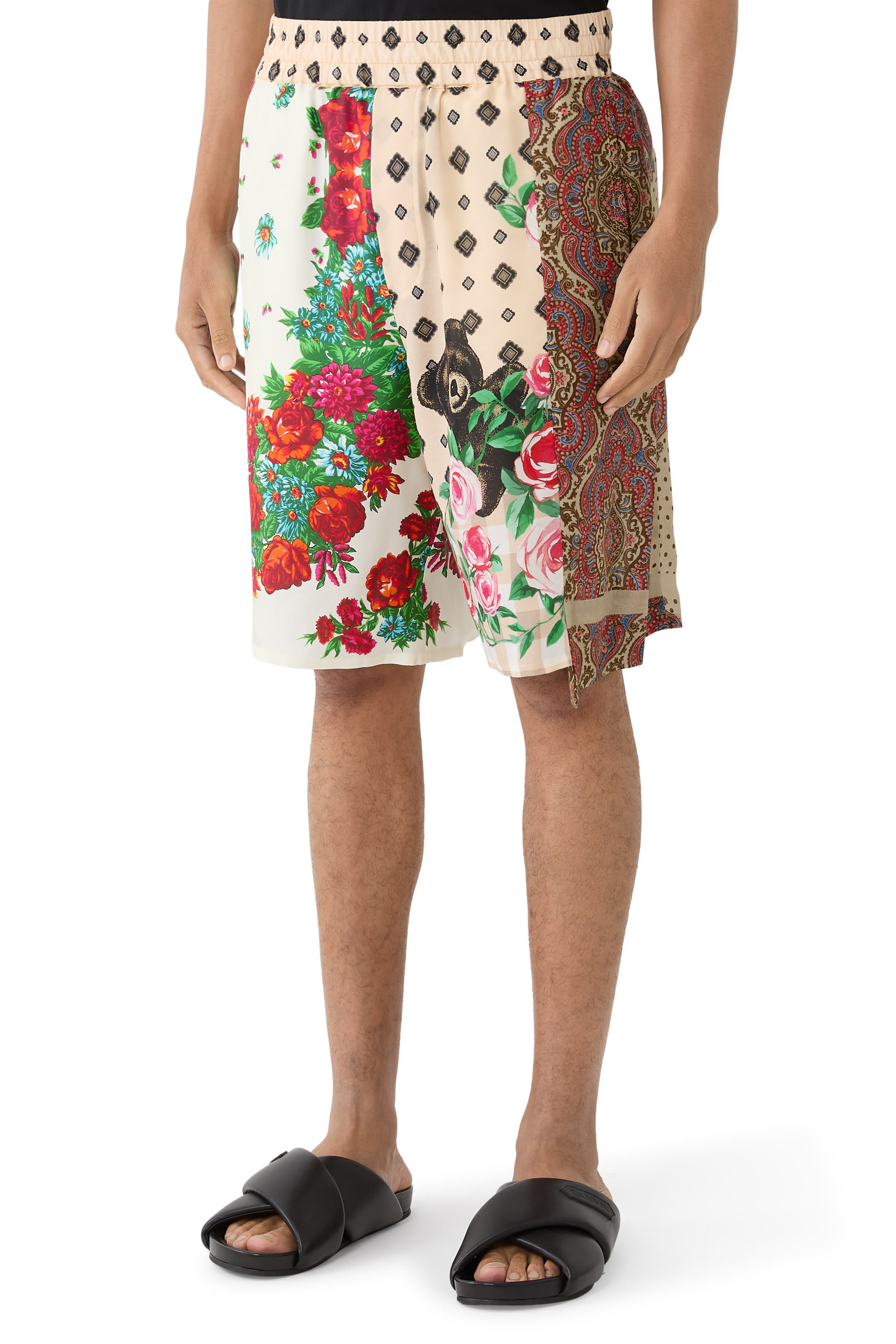  Printed Silk Bermuda Shorts 