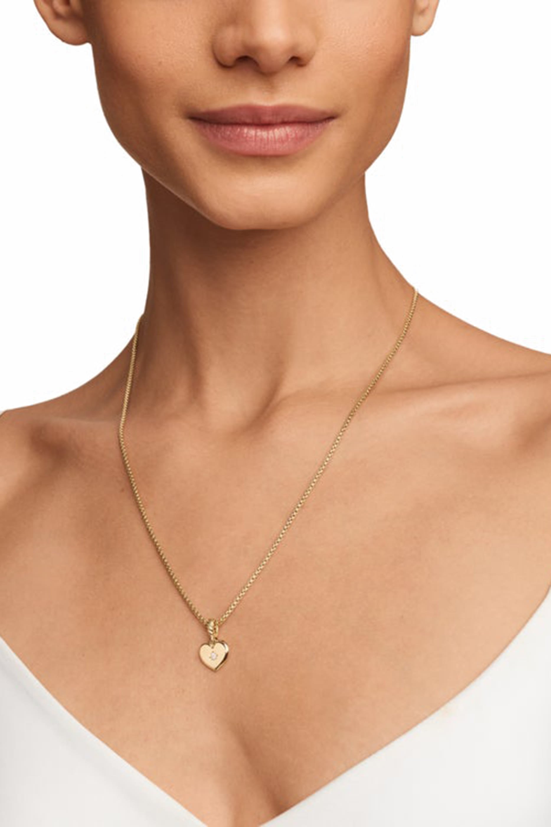 Compass Heart Amulet, 18K Yellow Gold & Diamond