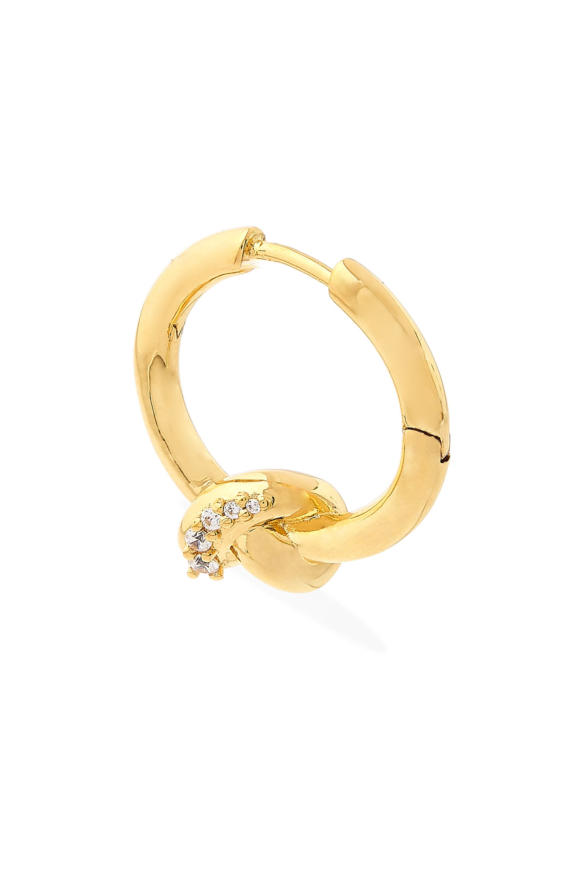 Lucy Williams Pavé Knot Small Hoop Earrings