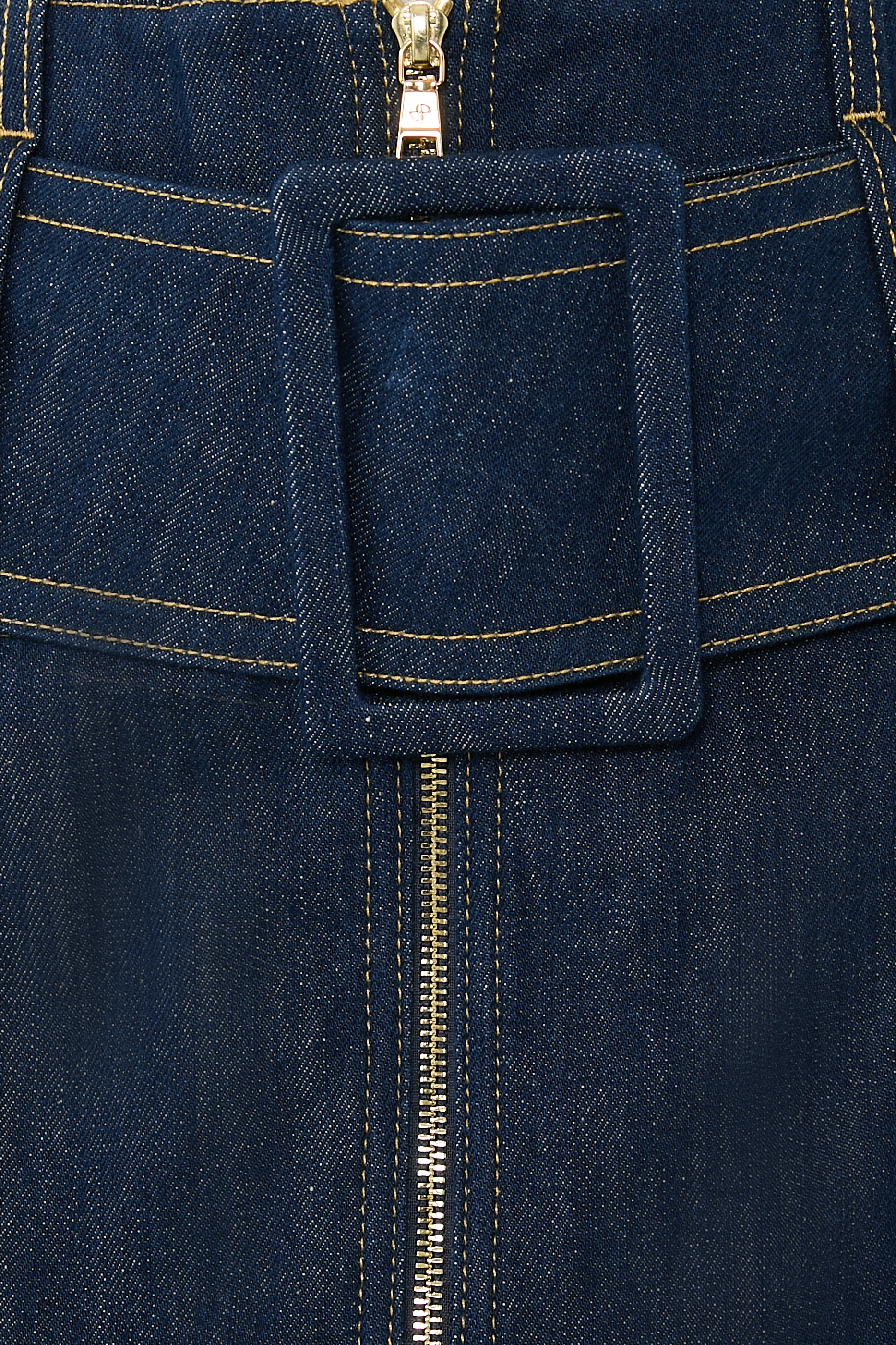  Slit Midi Skirt in Organic Cotton Denim 