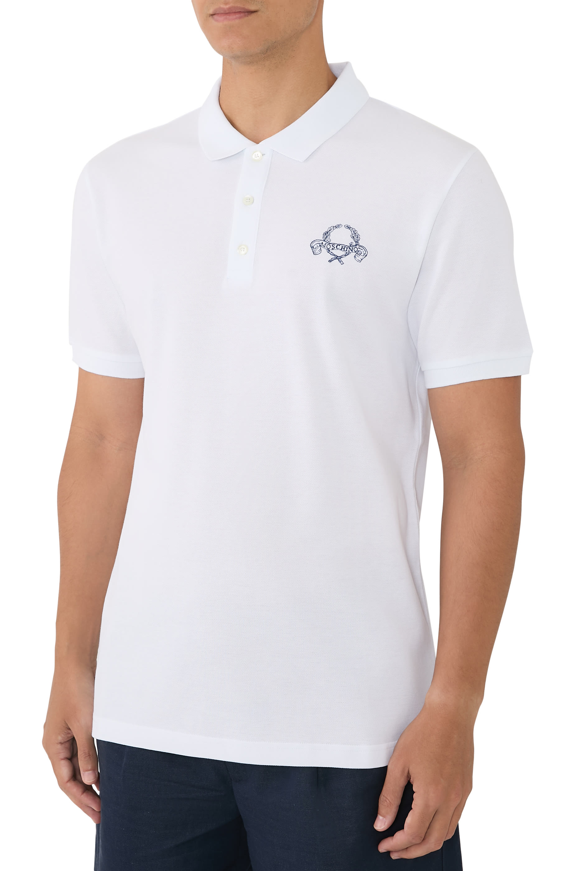Laurel Crown Cotton Pique Polo Shirt