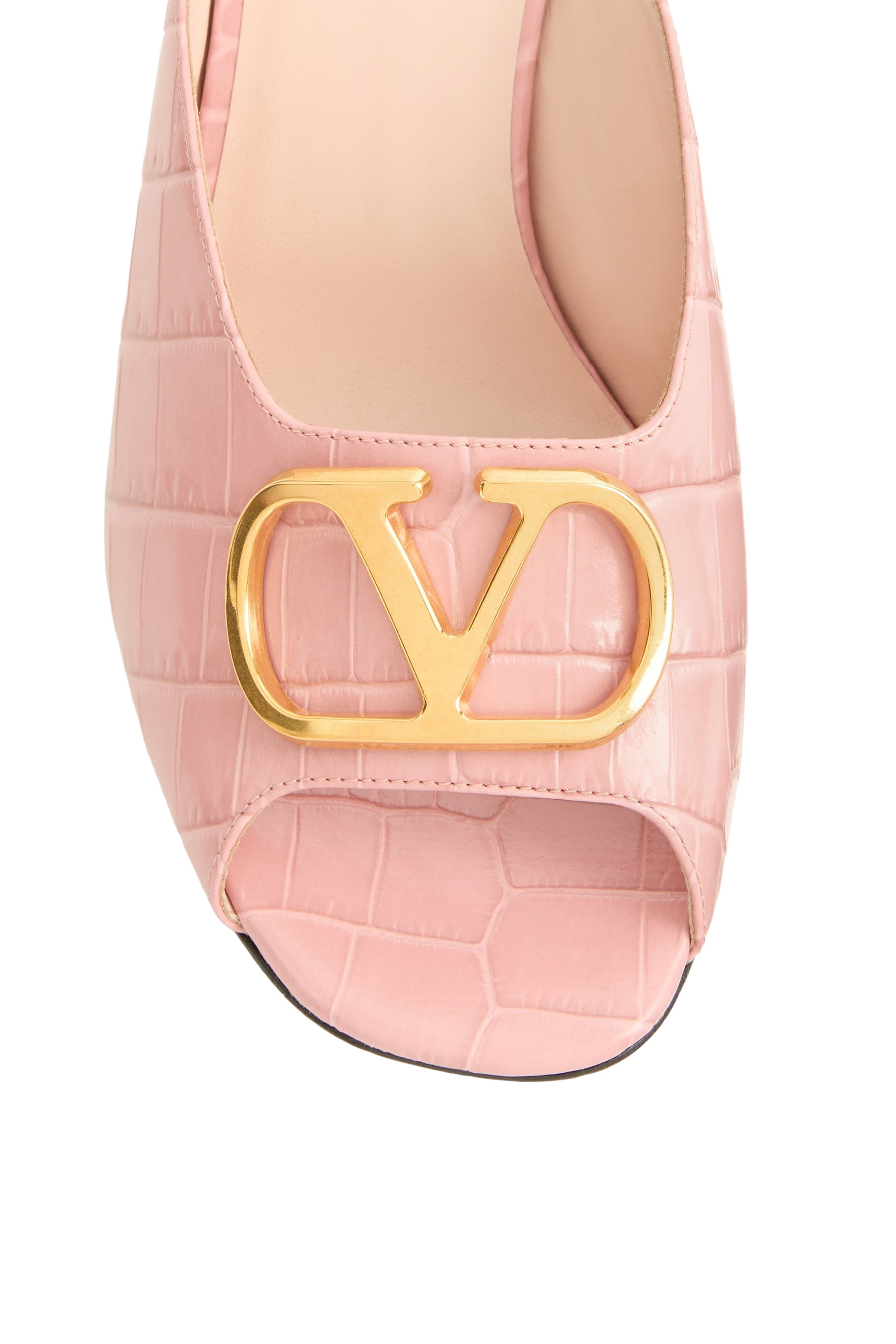 VLogo 95 Signature Slide Sandals in Printed Calfskin