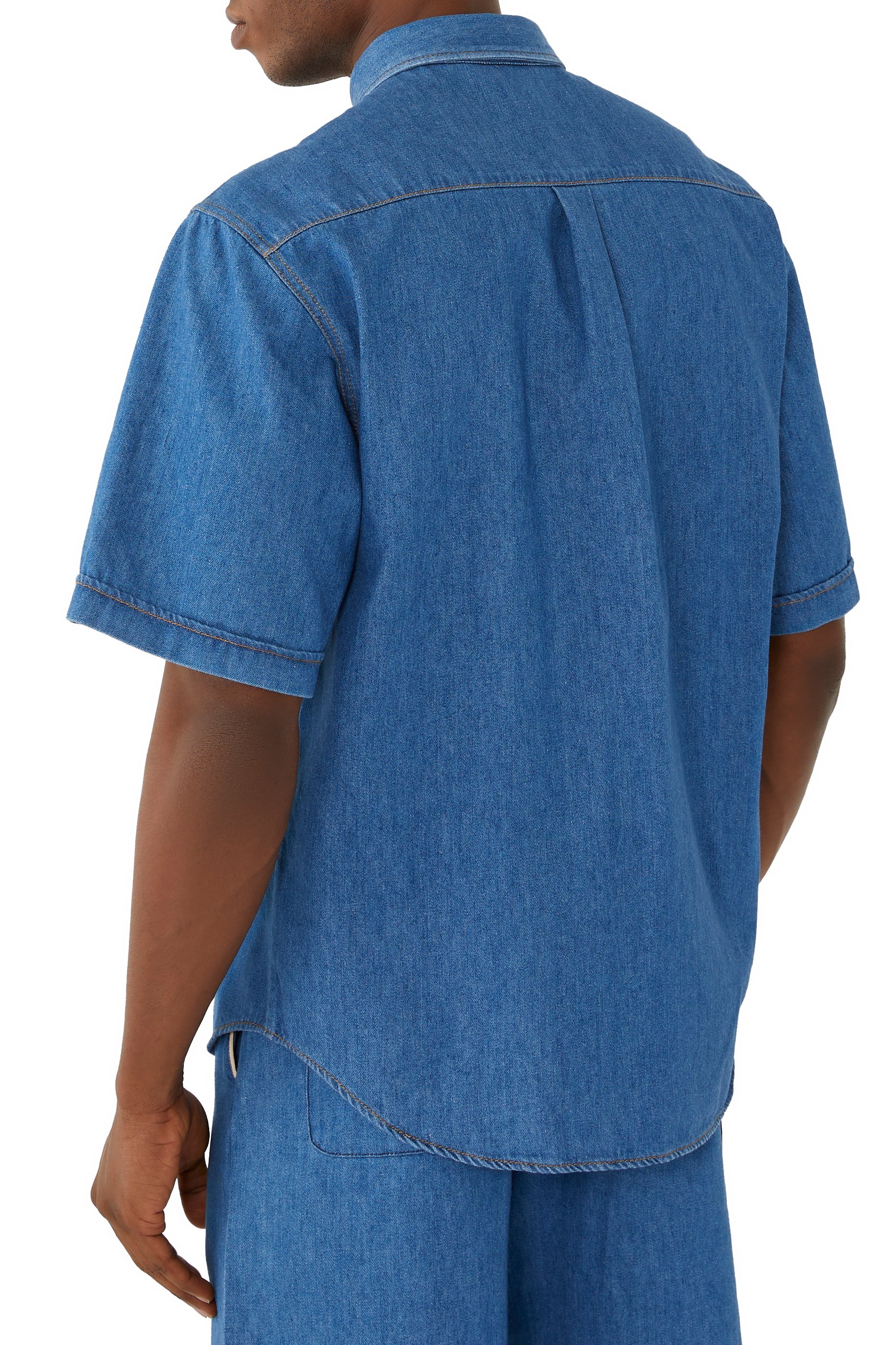 Bear Embroidery Denim Shirt