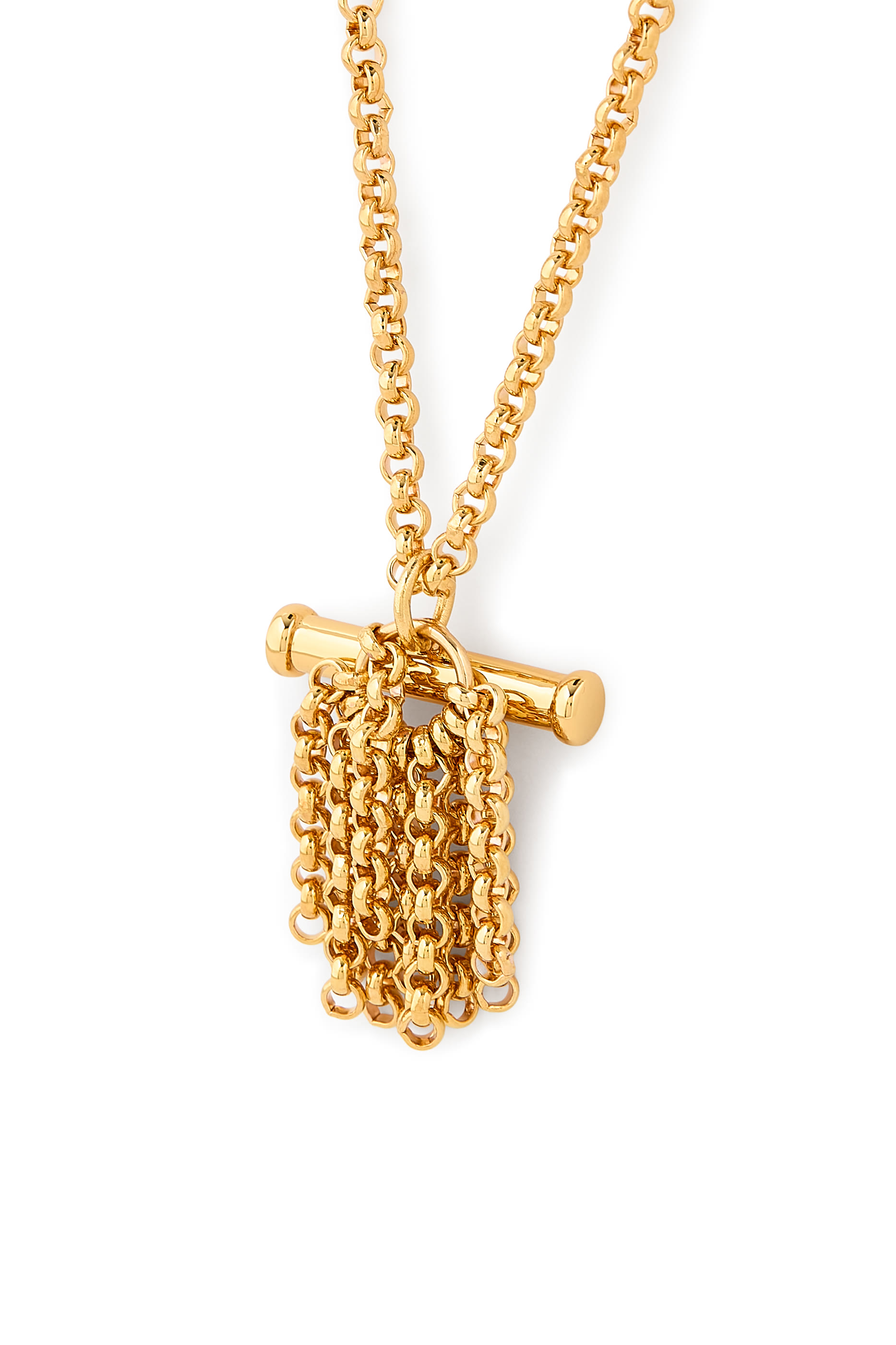 Chain Pendant Necklace, 24K Gold Plated