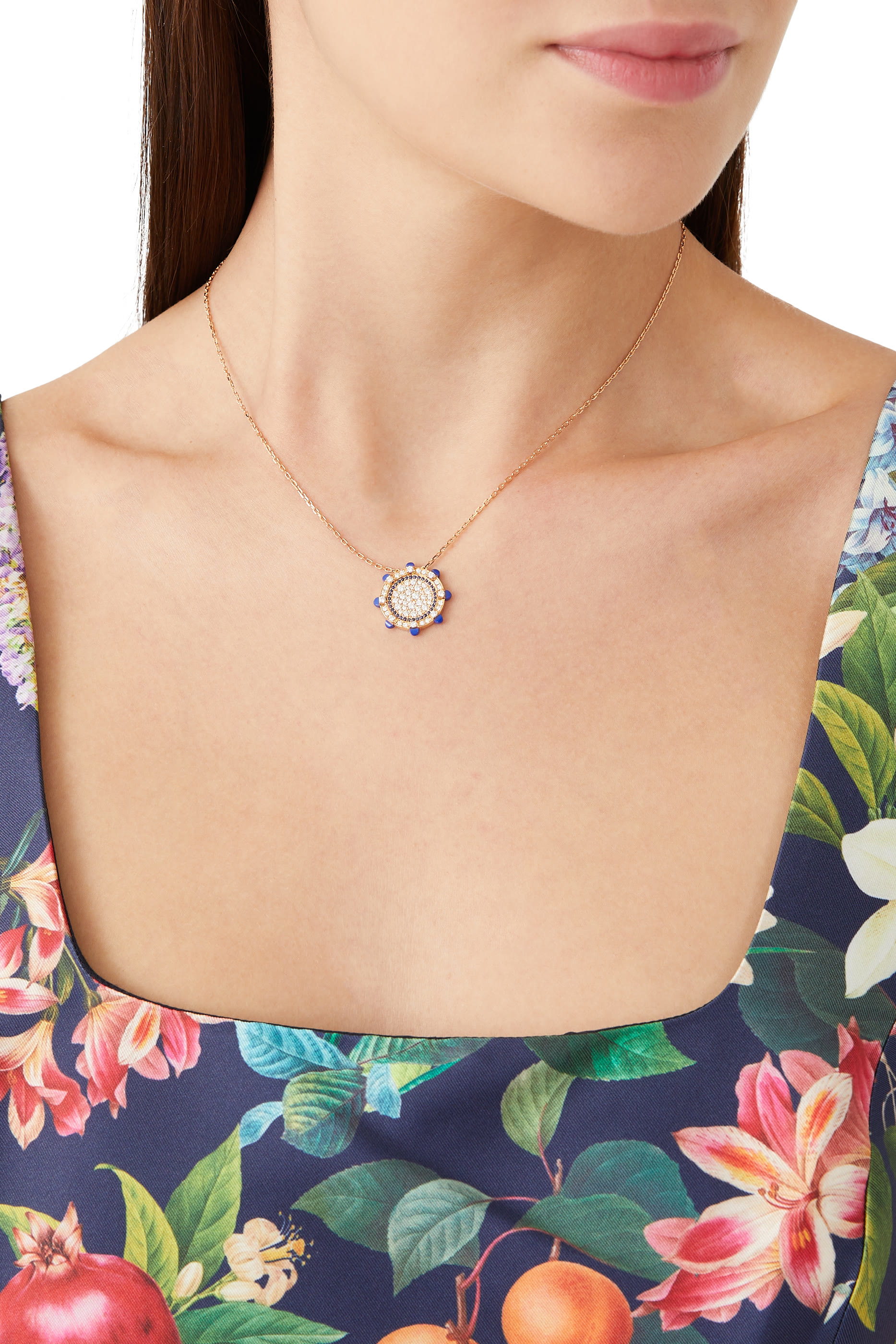 Tip-Top Statement Necklace, 18k Pink Gold, Lapis Lazuli & Diamonds