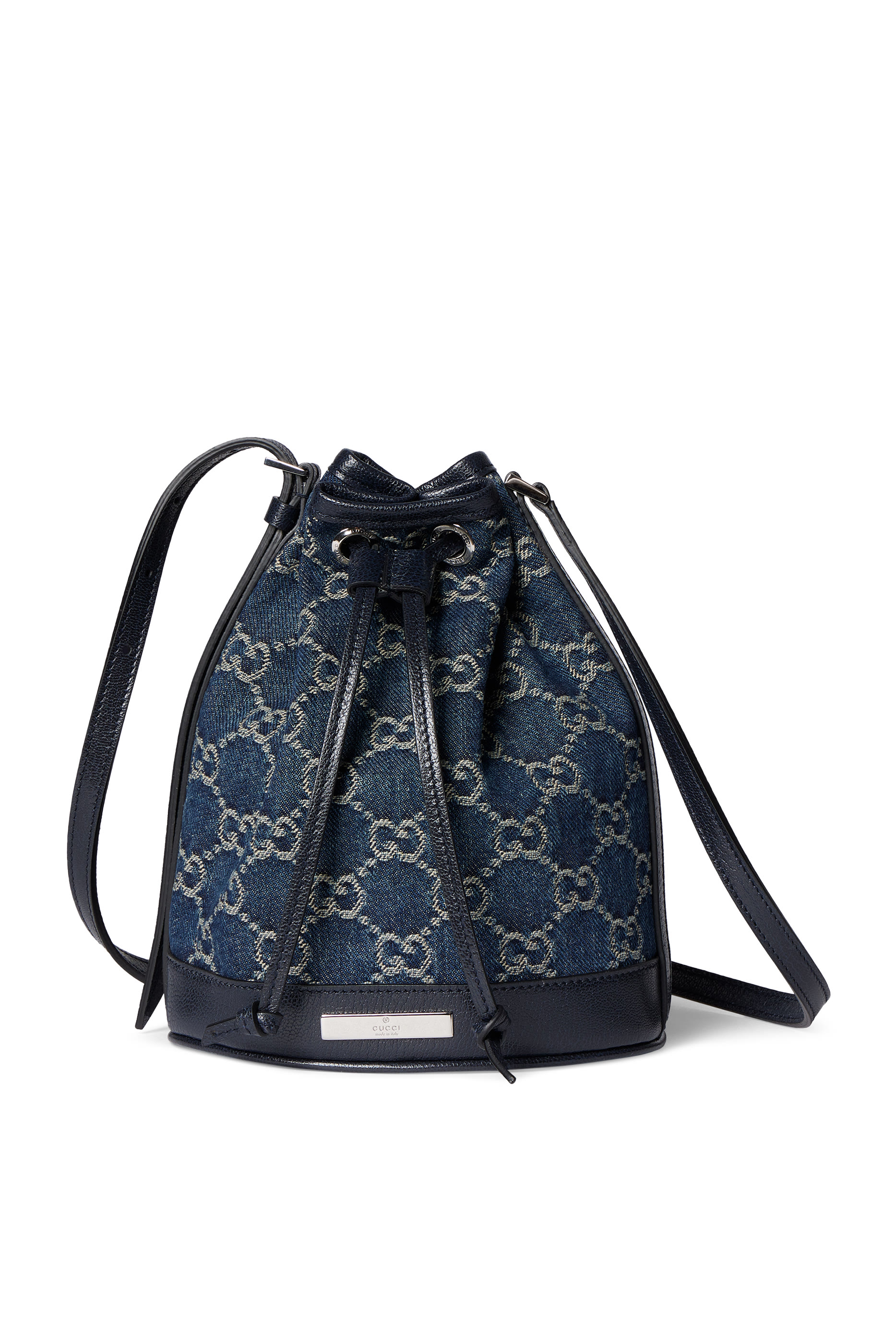  Mini Bucket Bag with Logo Plaque