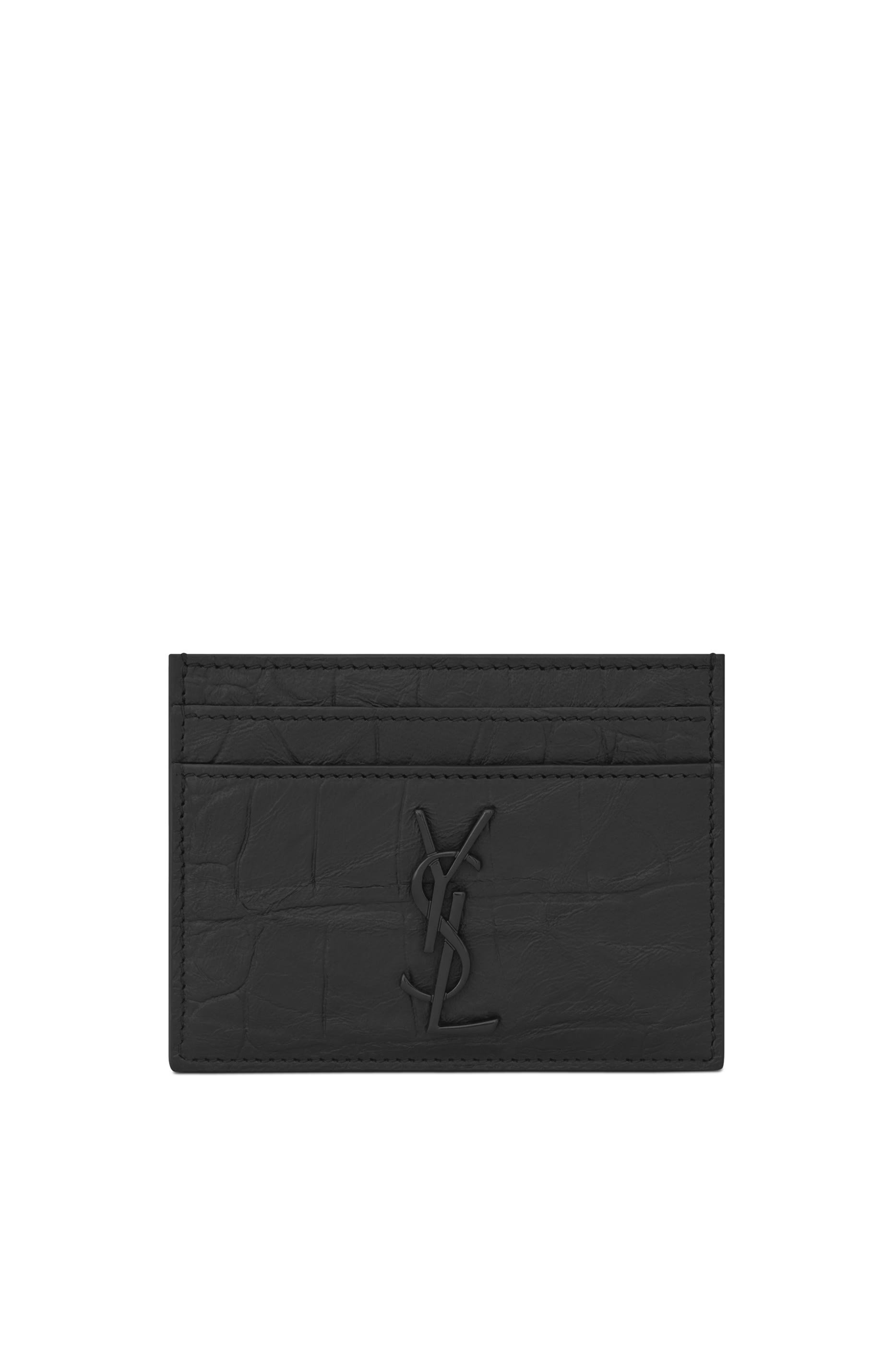 Croc-Embossed Credit Card Case