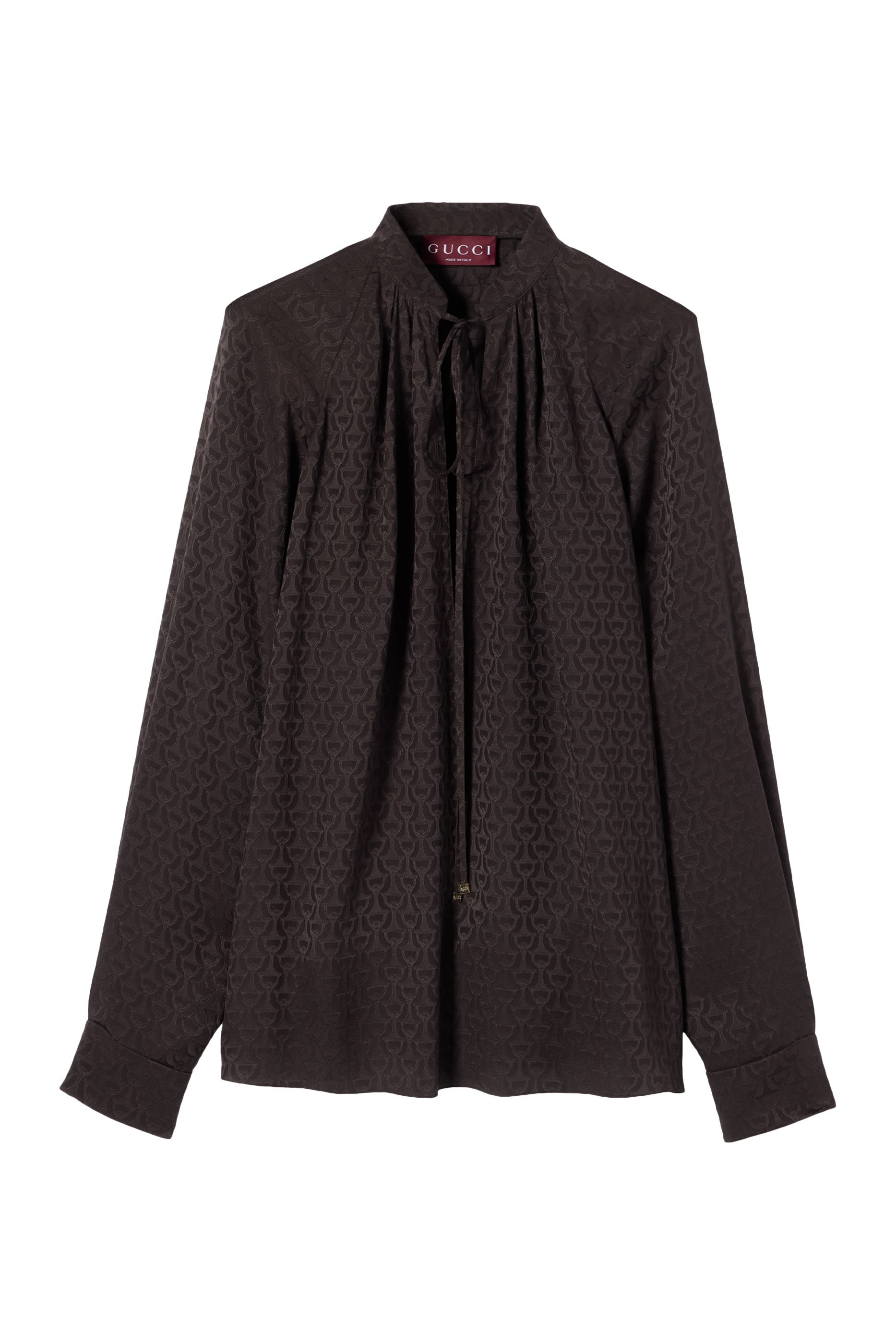 Horsebit Silk Jacquard Shirt