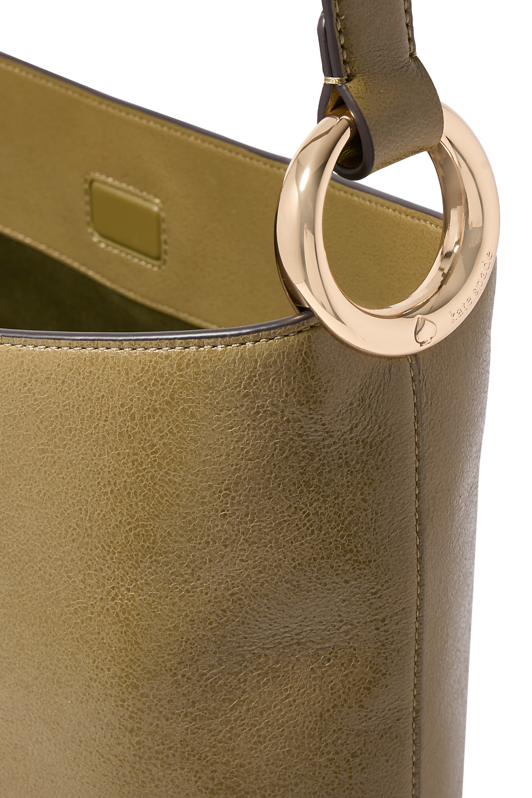 Halo Glazed Leather Large Bucket Bag 