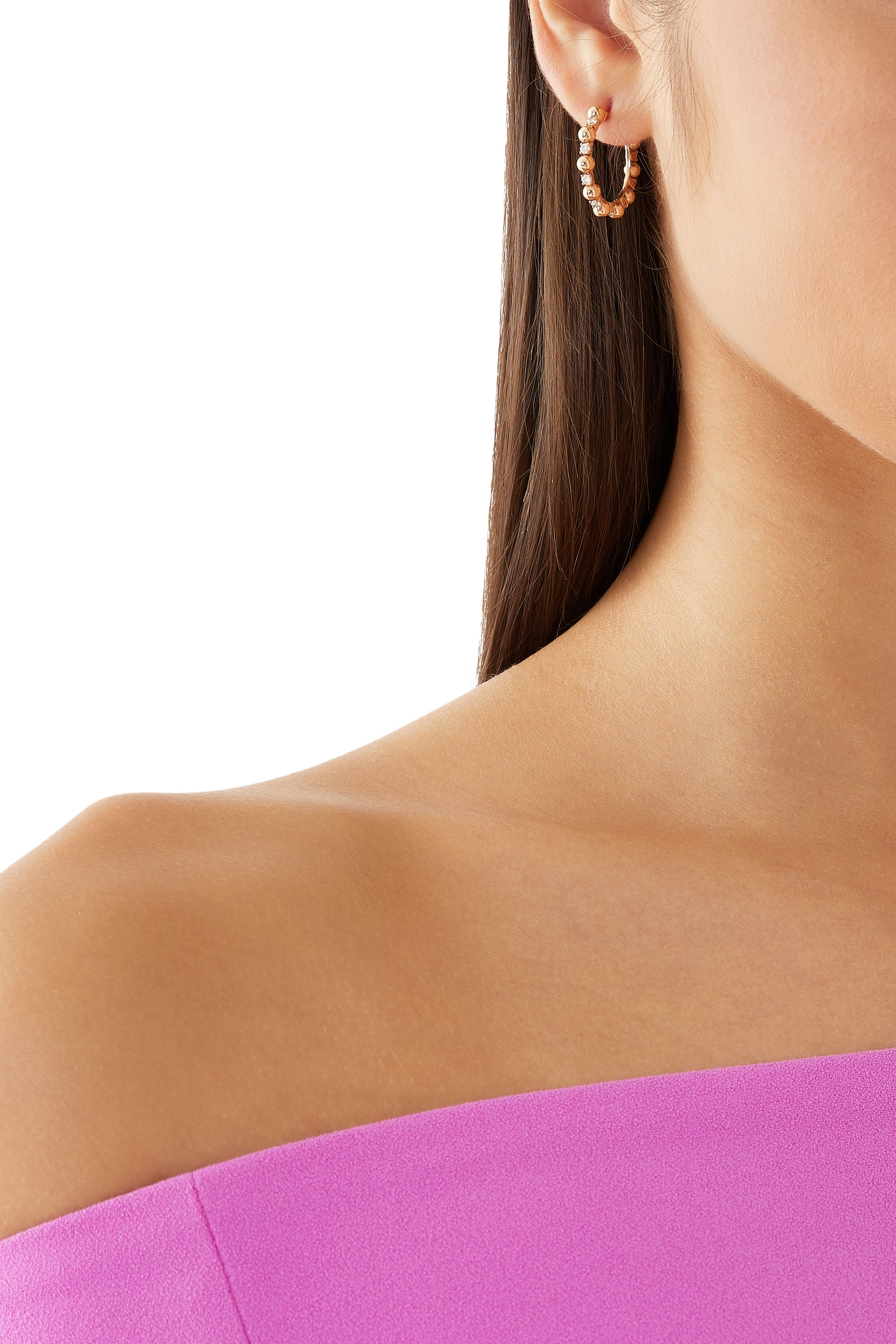 Small Gifu Hoops, 18k Pink Gold & Japan Diamond 