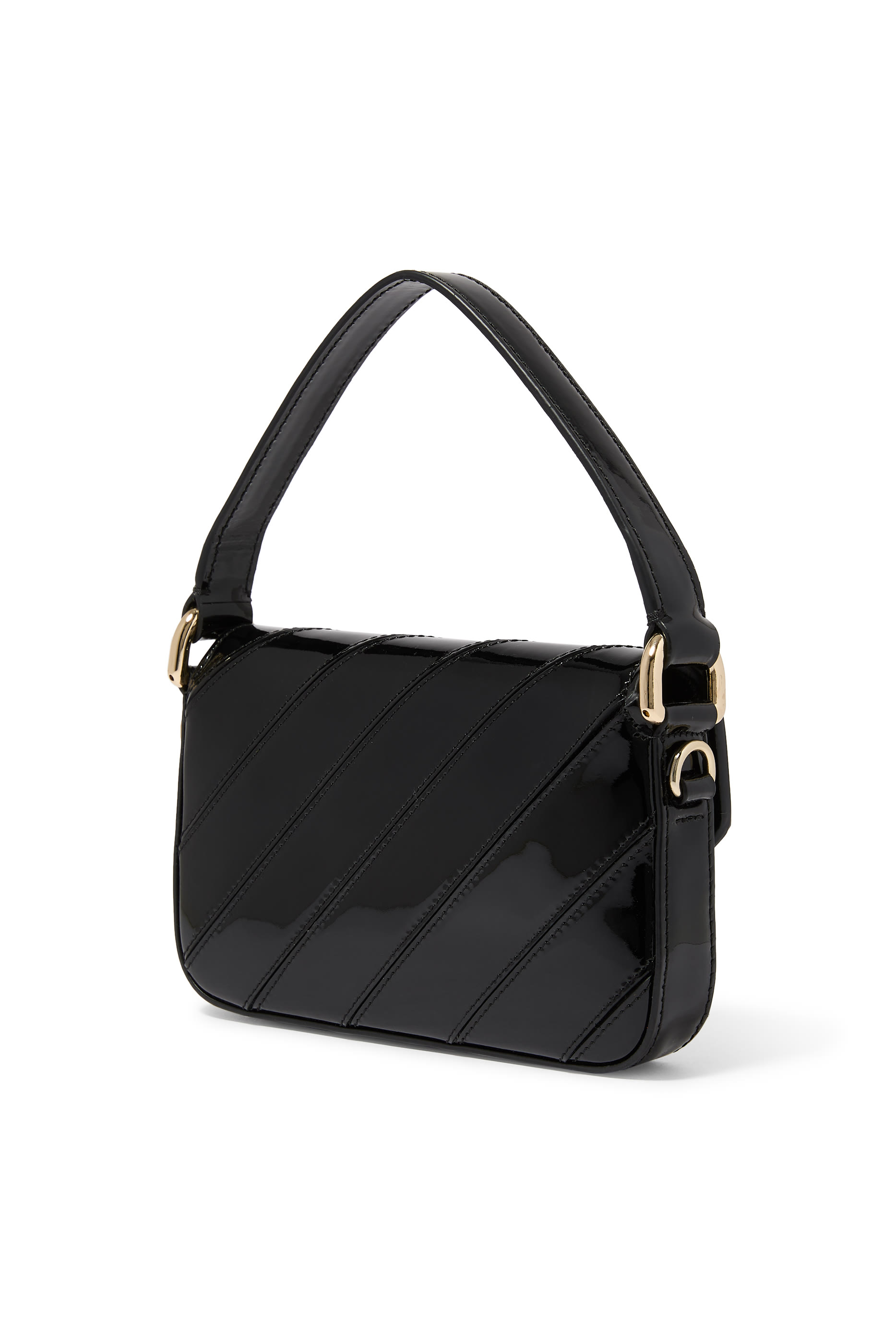 Small Wave Patent Leather Shoulder Bag