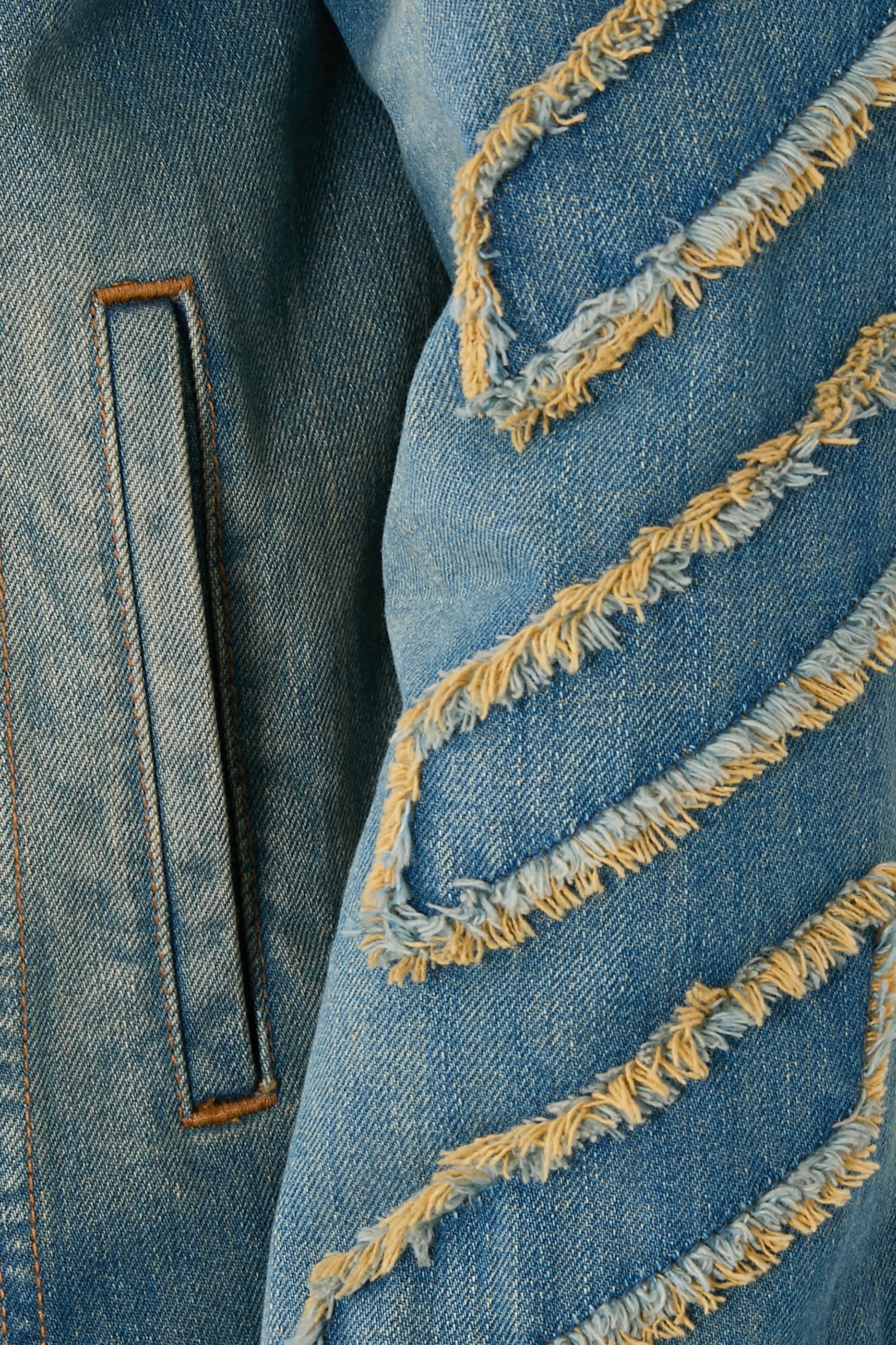  Diagonal Raw Patch Skate Denim Jacket 