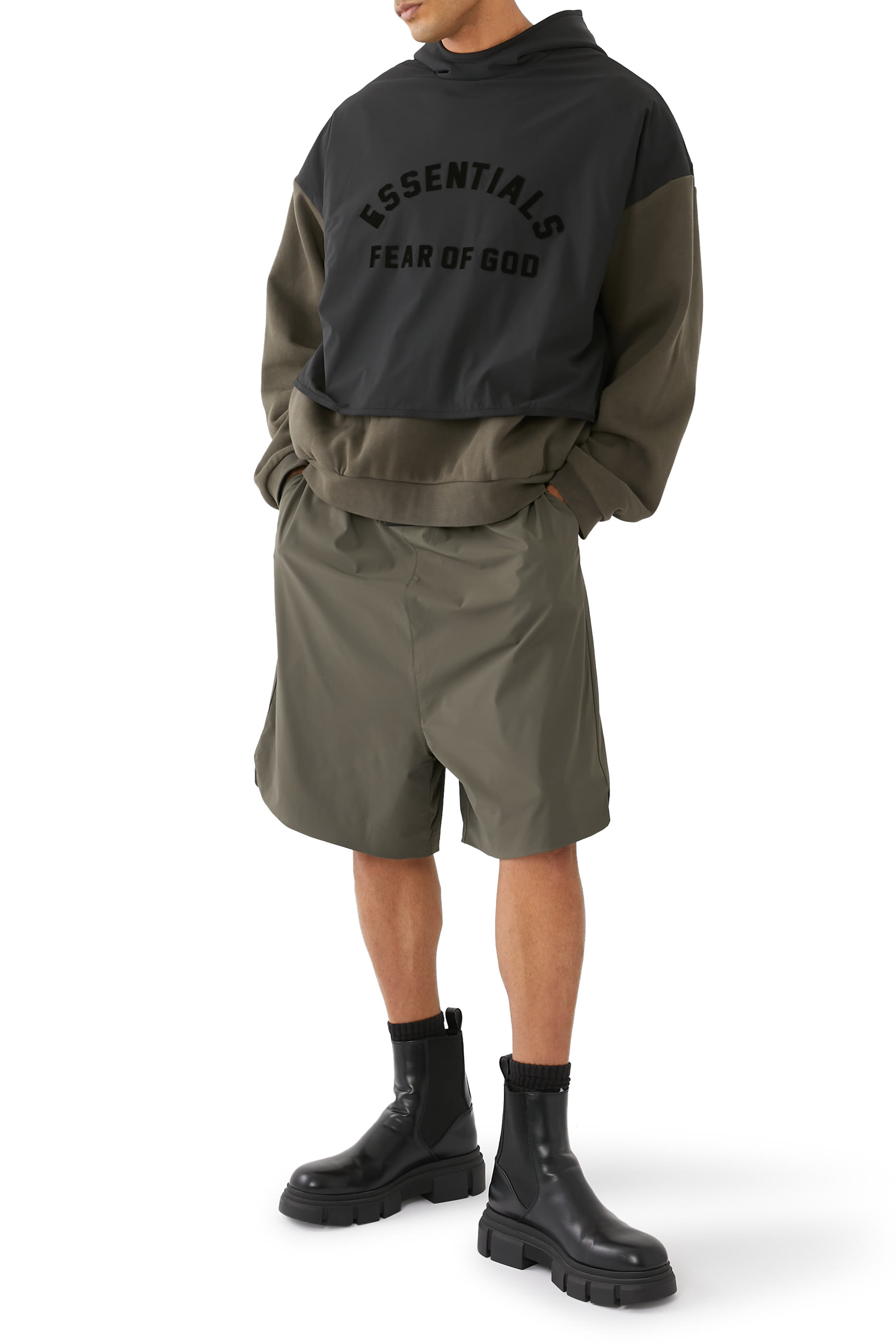 Nylon Fleece Hooded Sweater