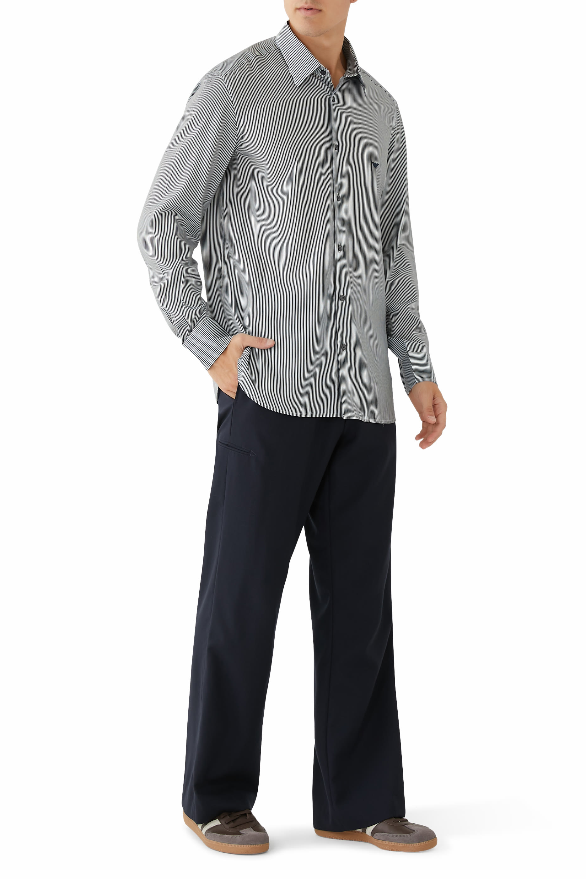 Micro Vertical Stripe Shirt