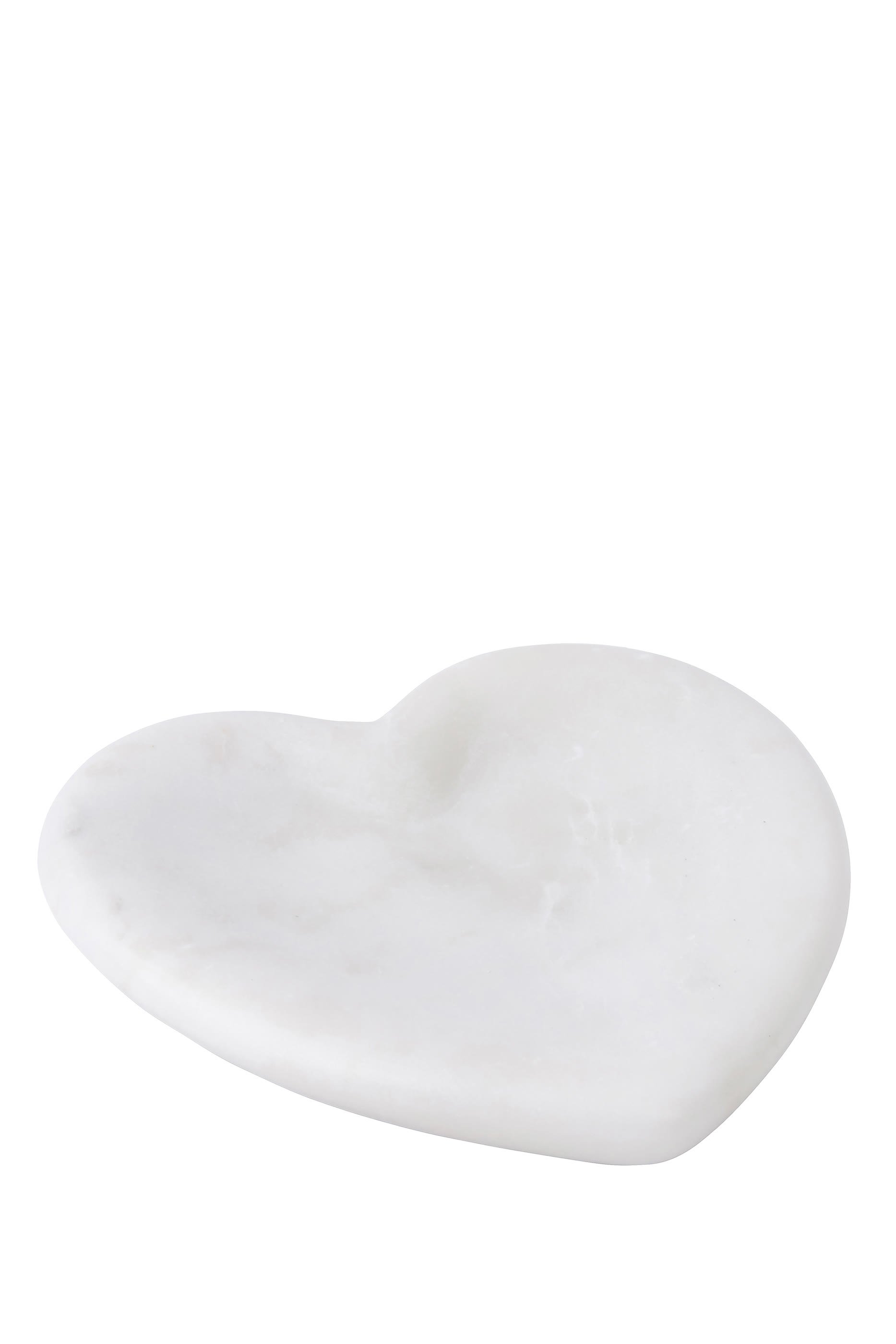 White Marble Heart Dish