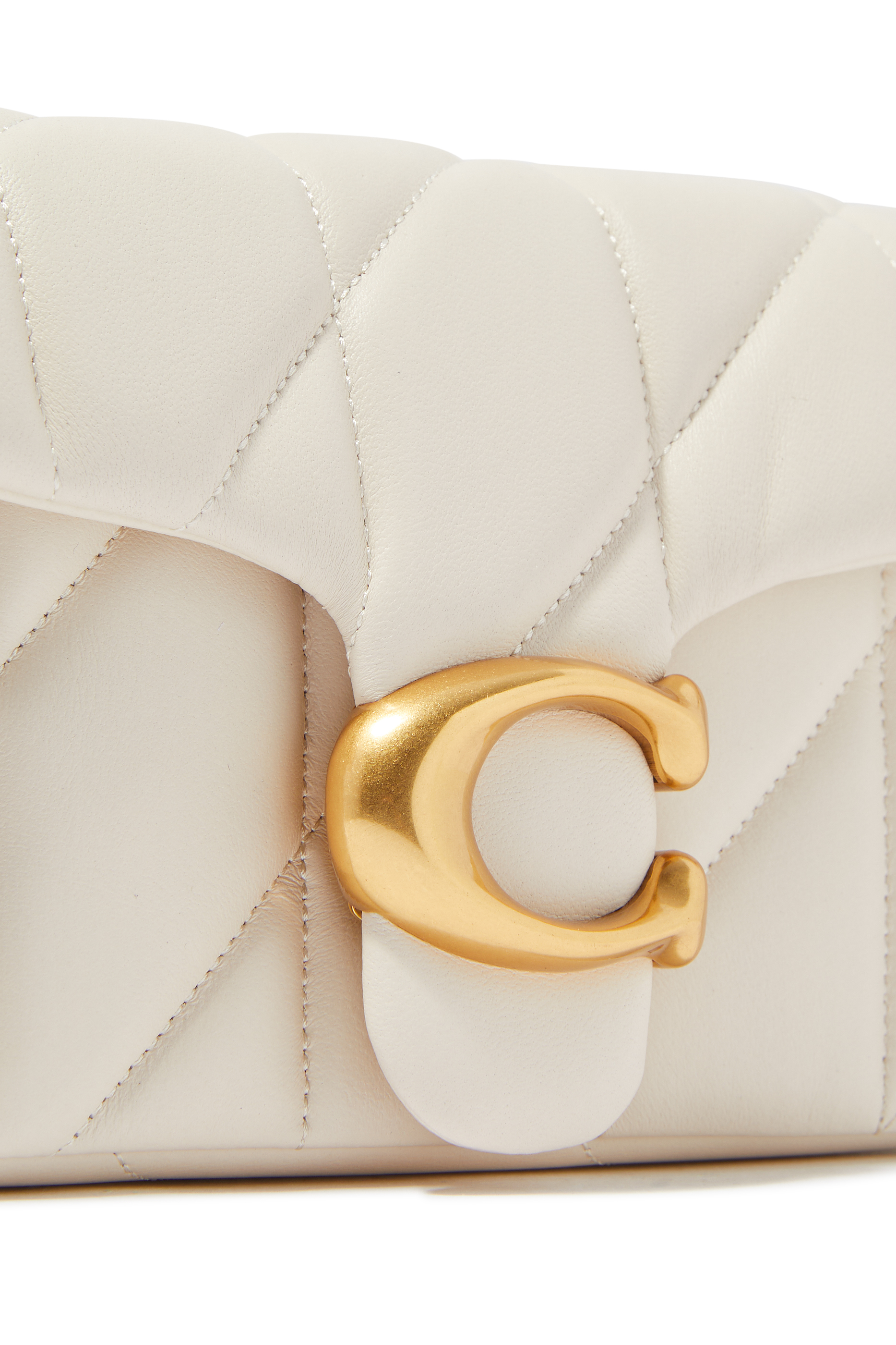 Quilted Pillow Leather Tabby Wristlet With Chain