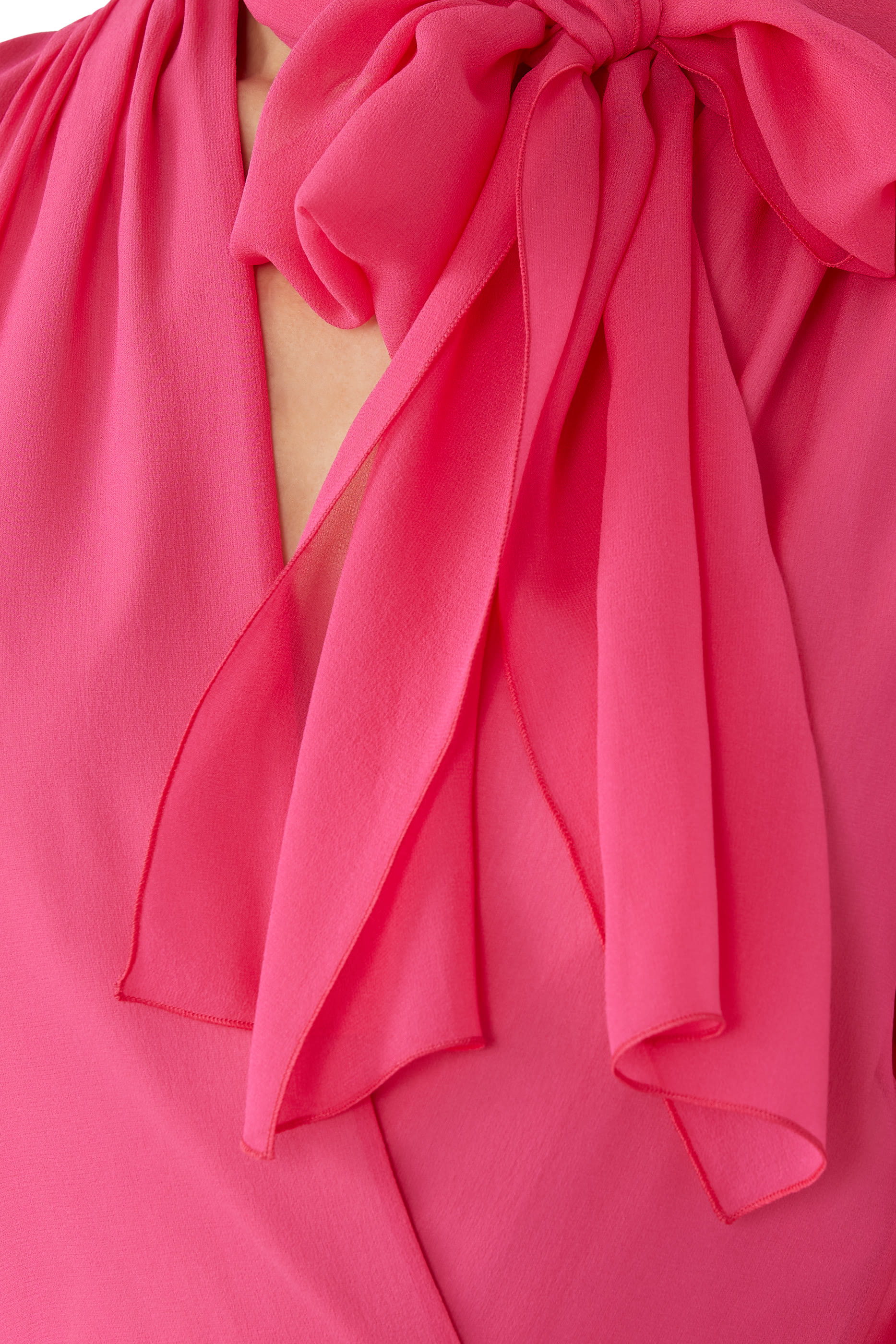 Ruffle Silk Georgette Dress