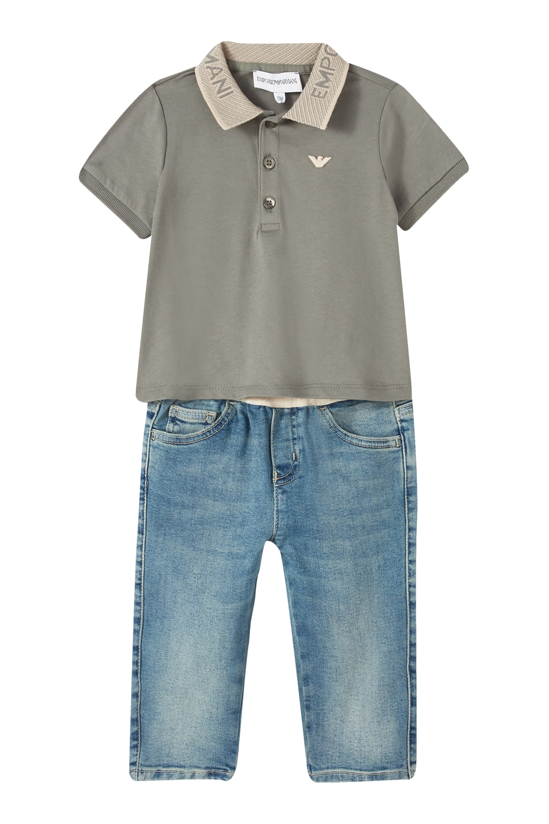 Kids Elasticated Logo Waistband Denim Jeans