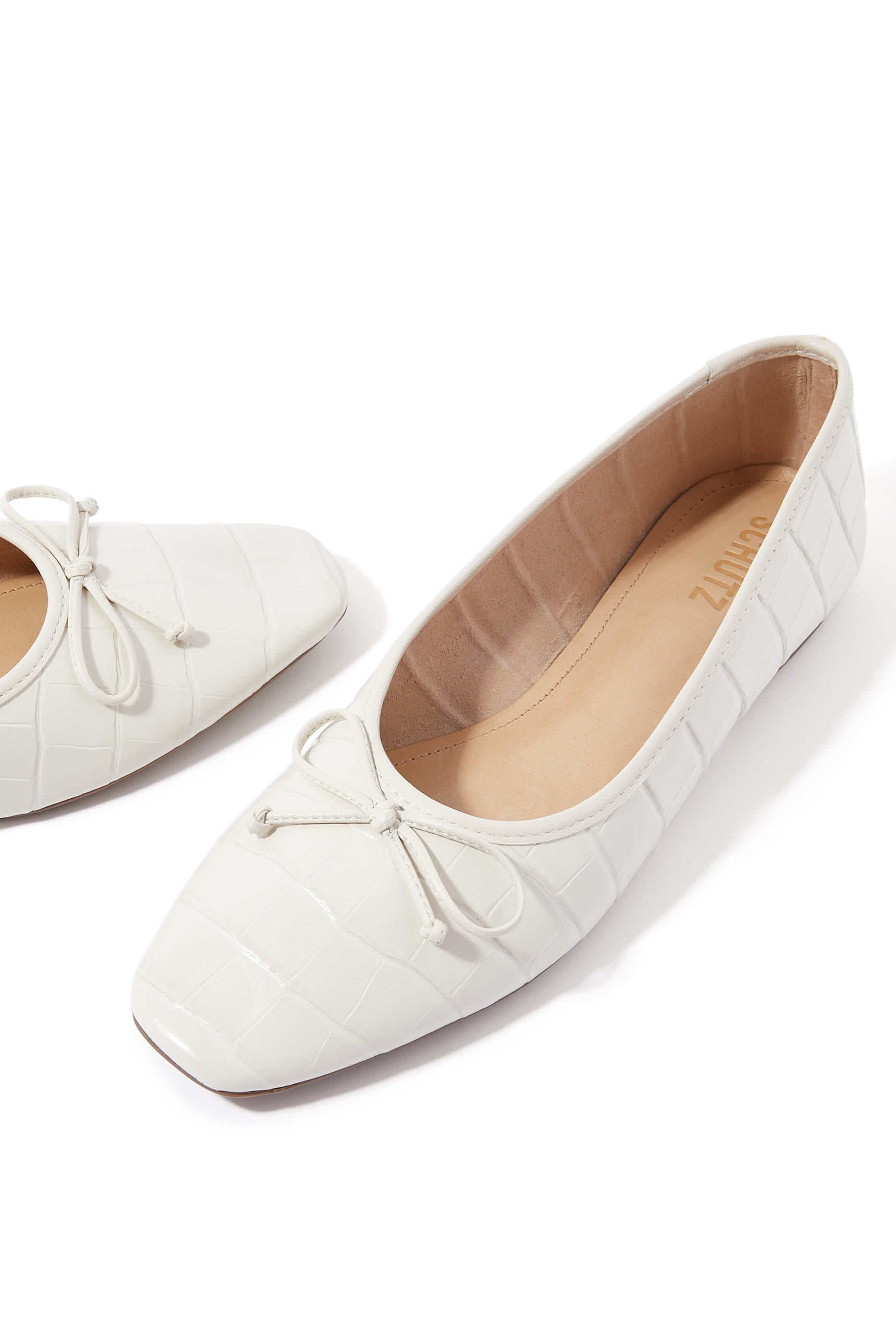 Croc Embossed Ballerina Flats