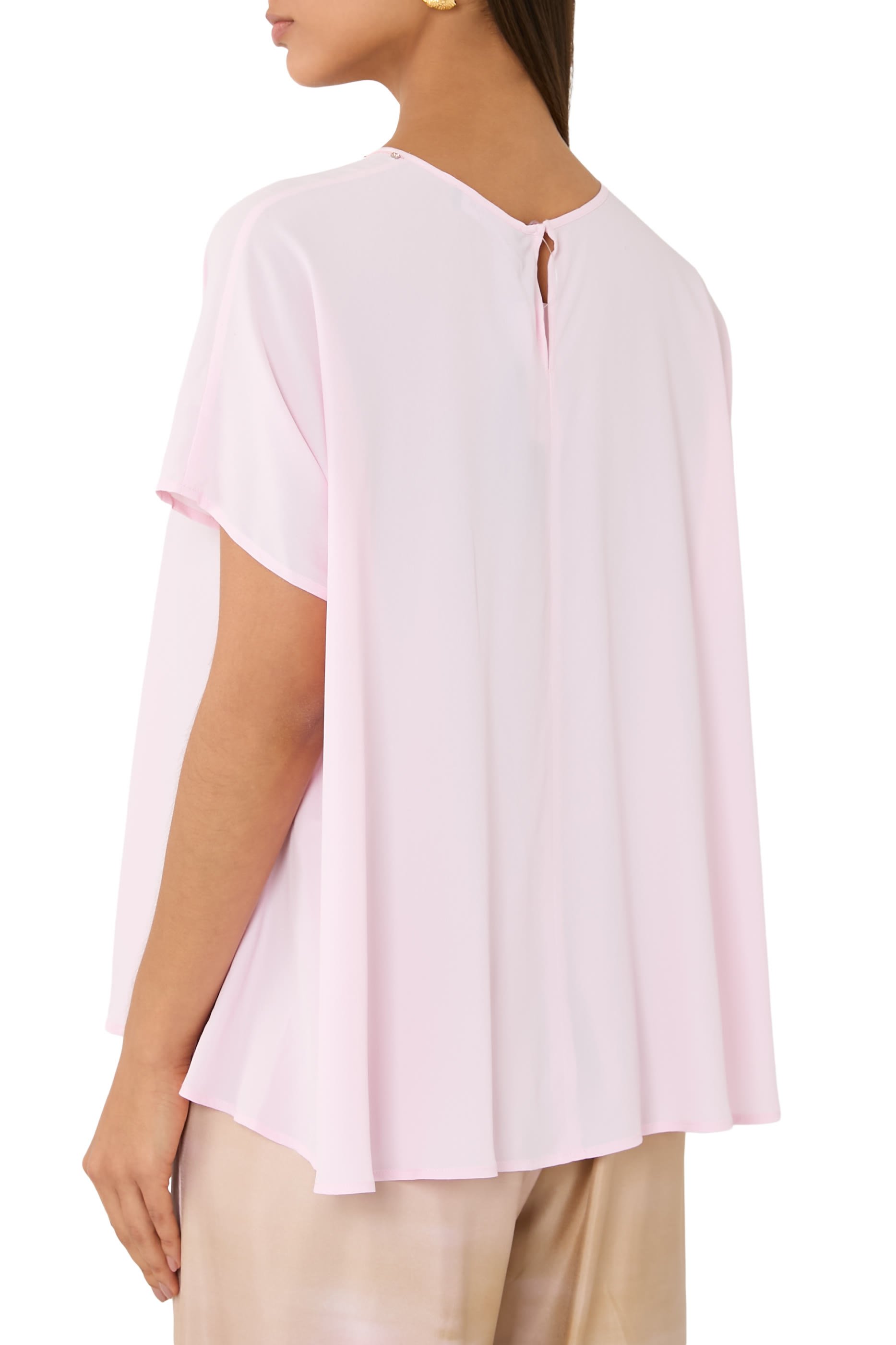  Beaded-Trim Crewneck Top 