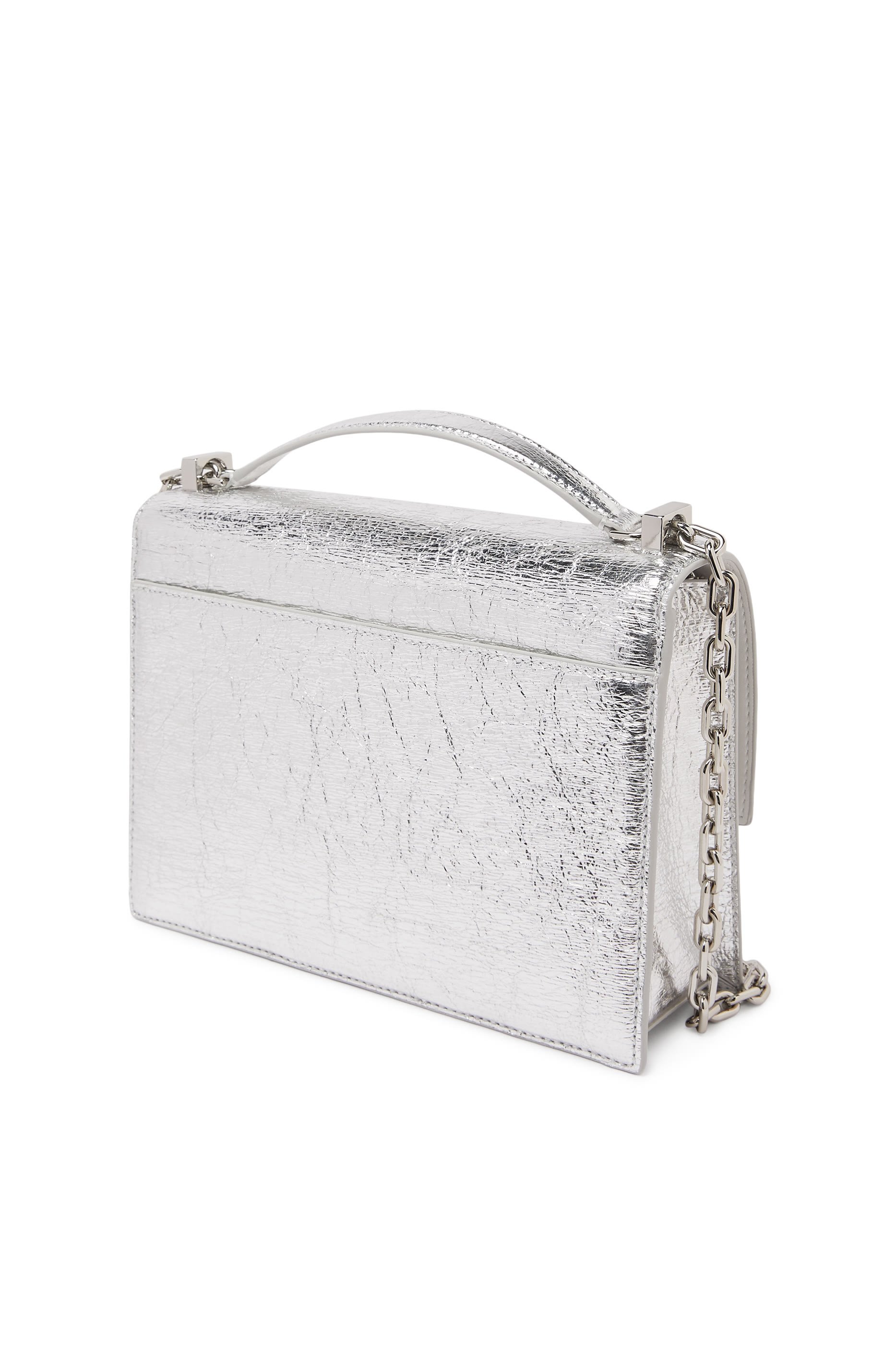 Deco Crinkle Metallic Chain Shoulder Bag