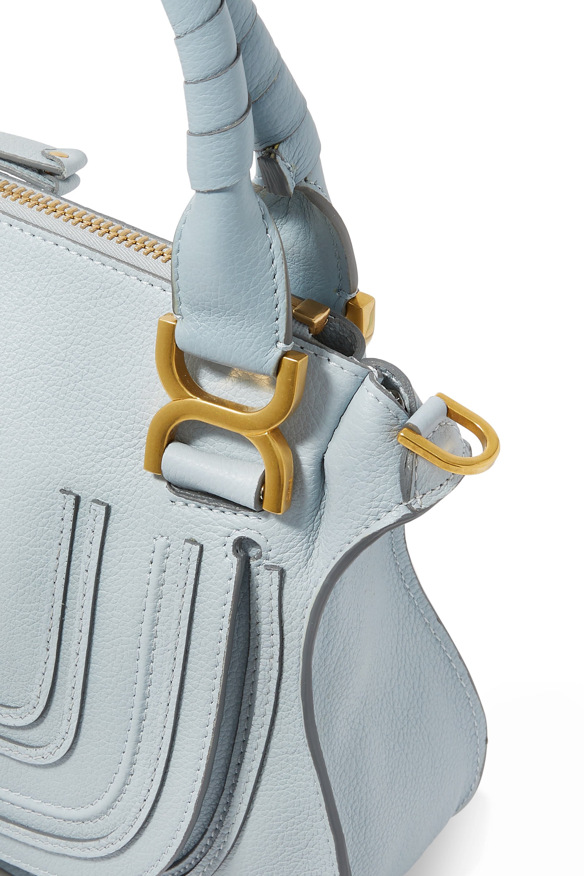 Grained Leather Small Marcie Bag