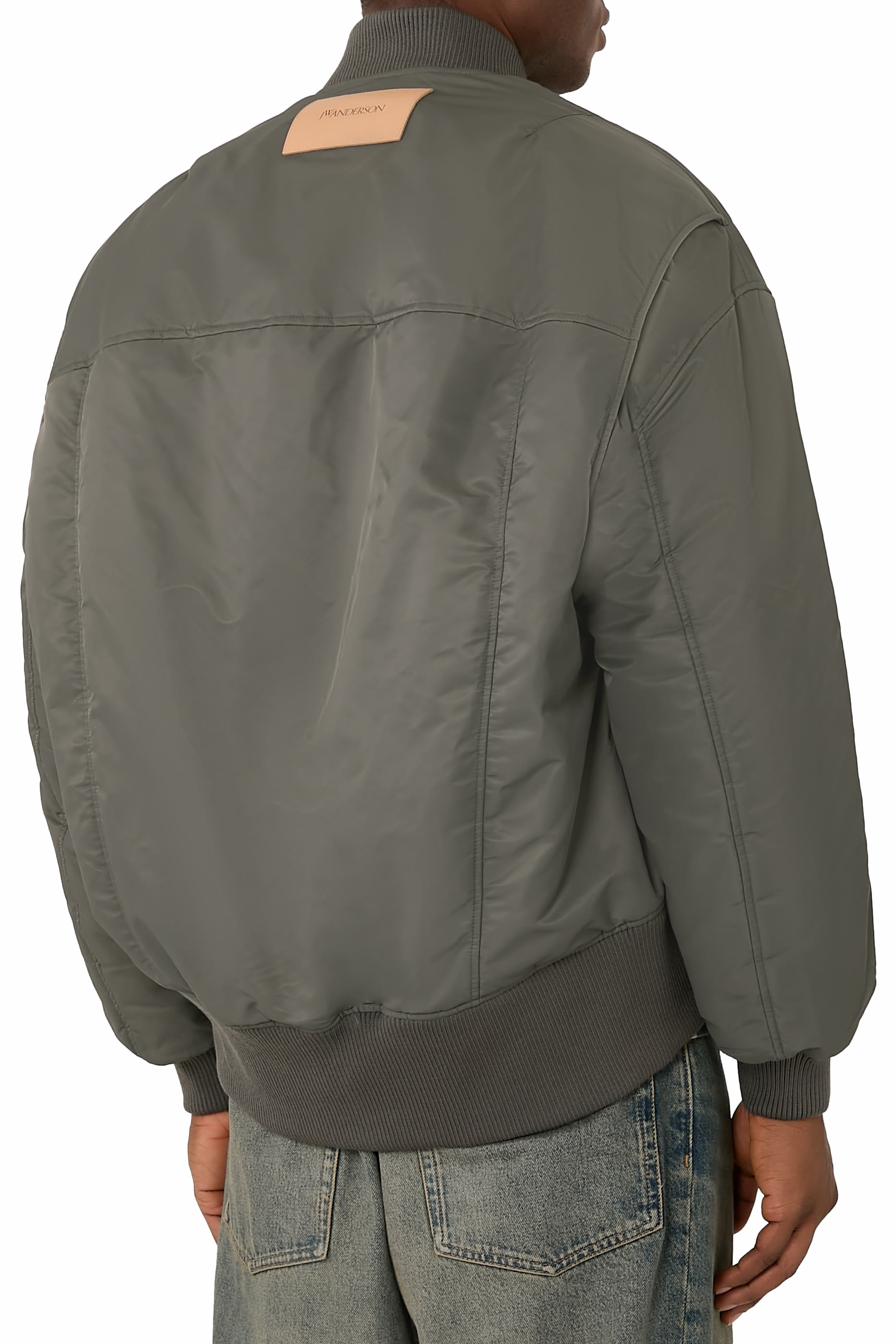 Oversized Curved Hem Bomber Jacket