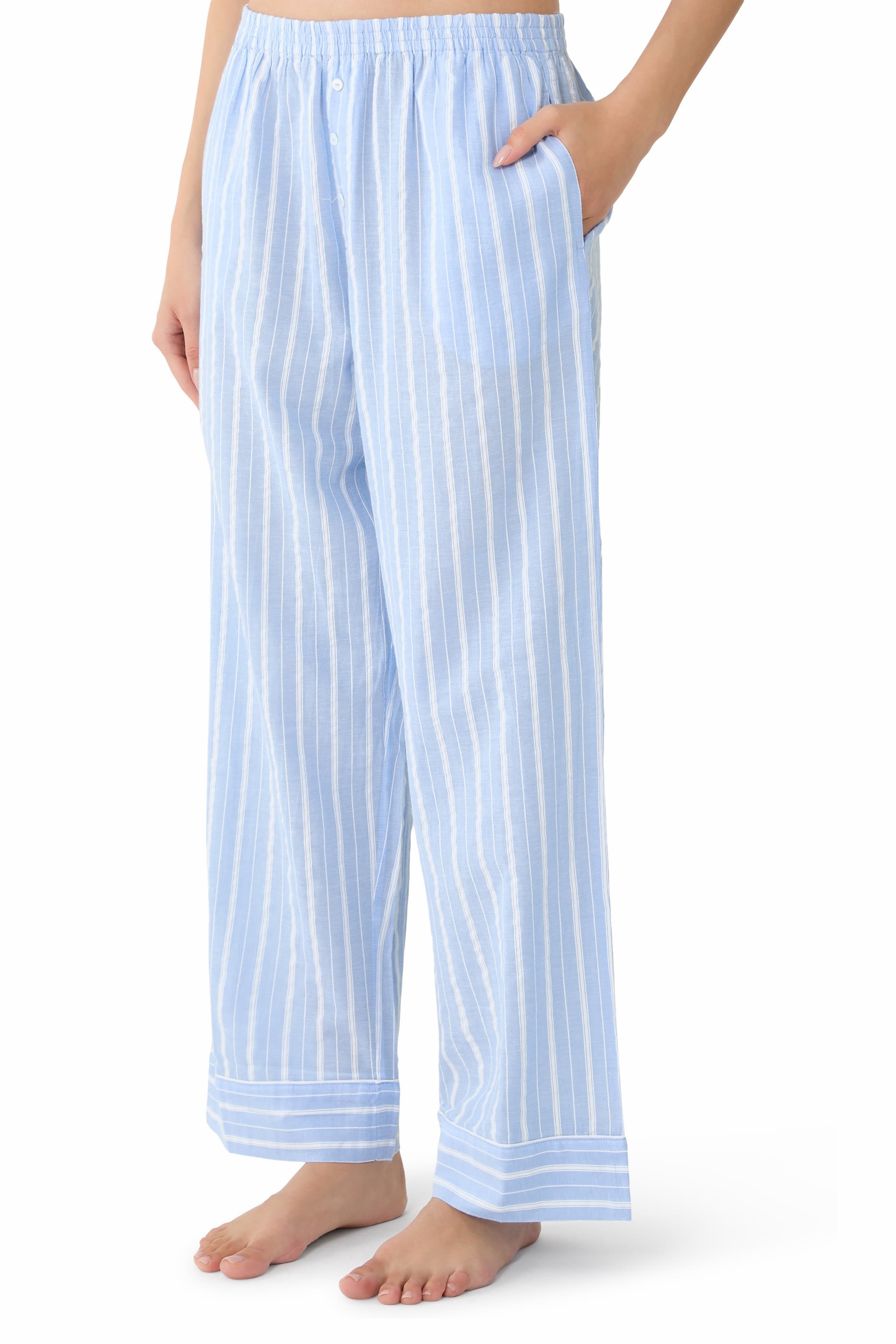 Organic Cotton Seersucker Relaxed Stripe Pajama Set 