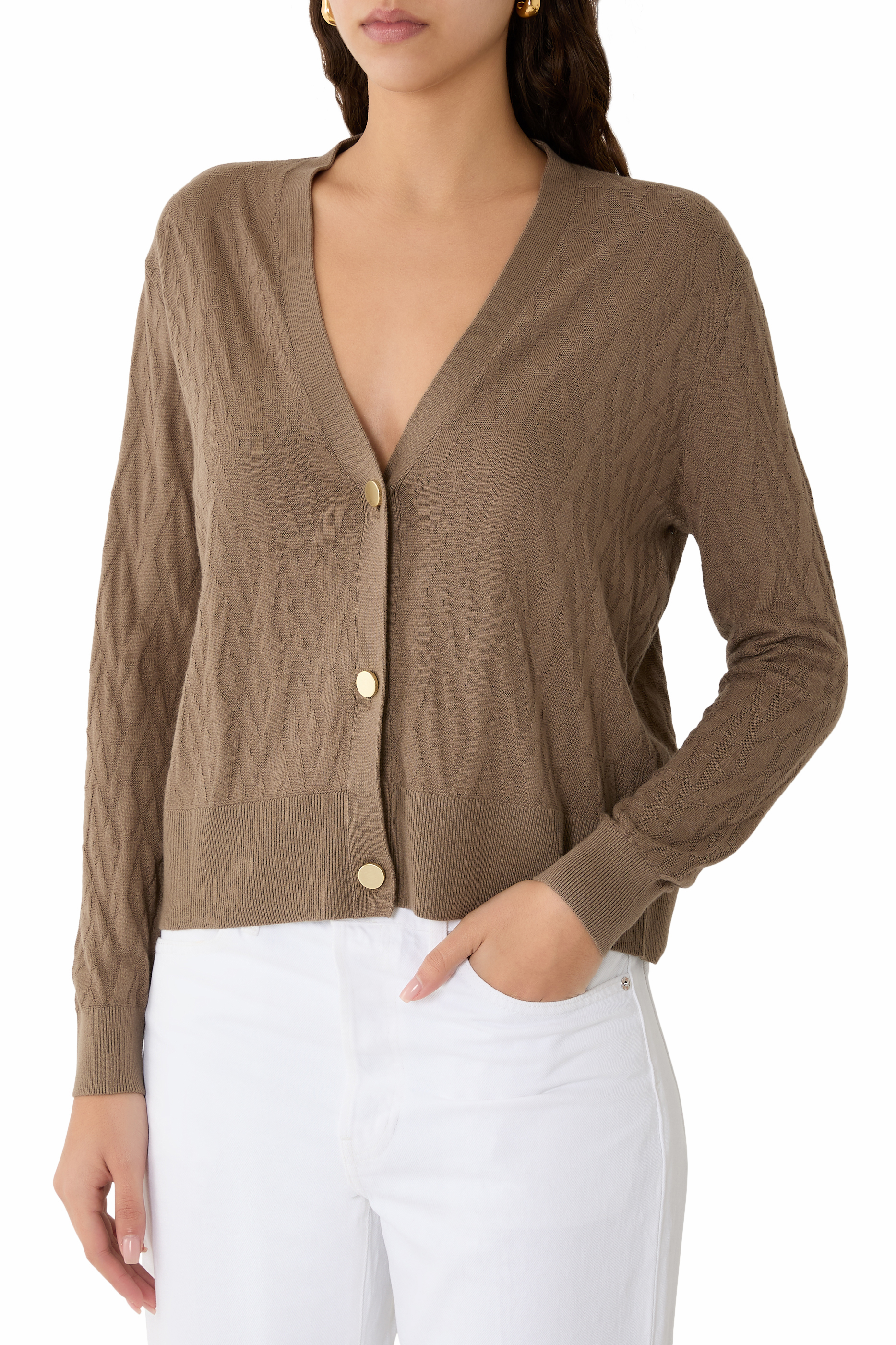 Monogram Buttoned Cardigan
