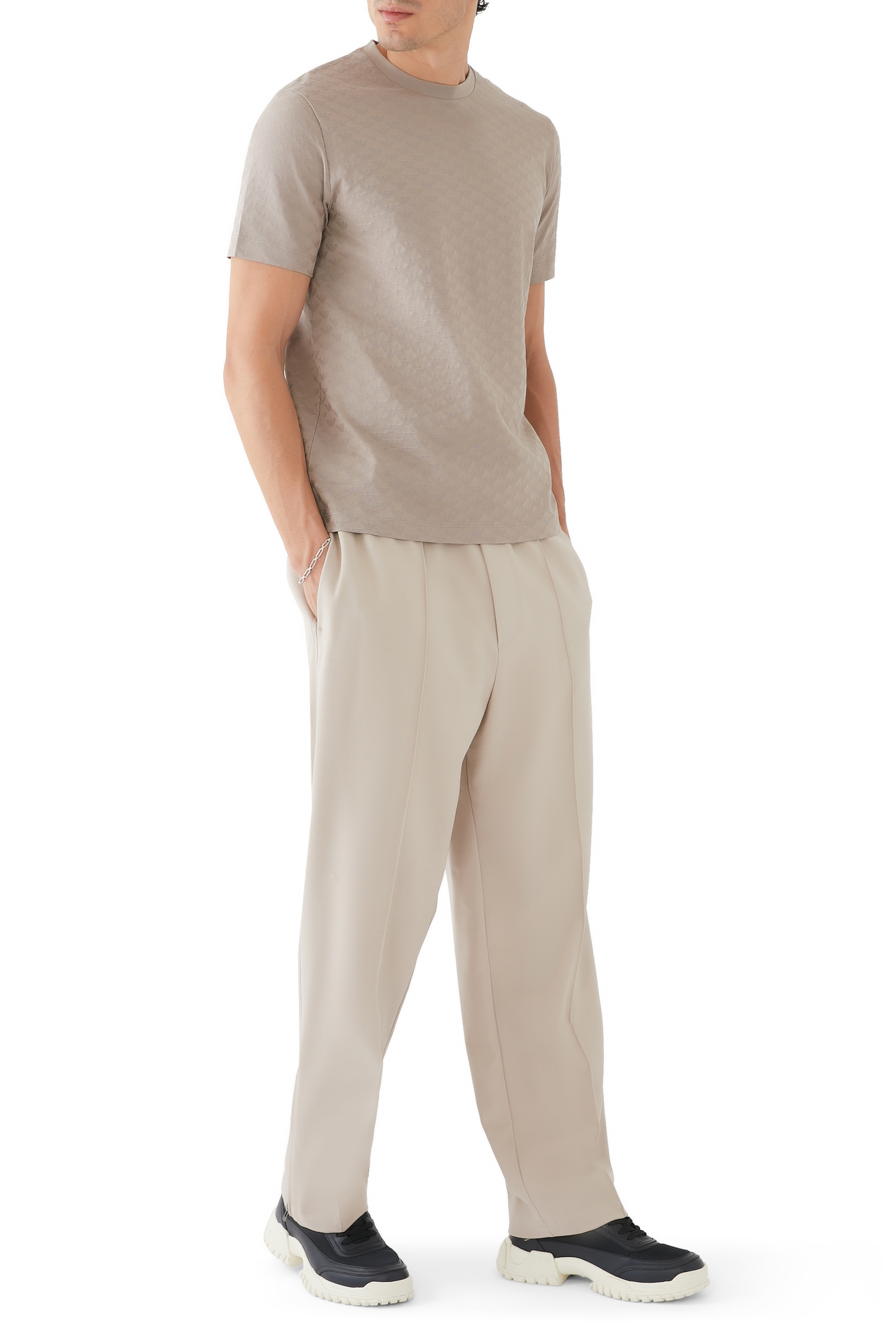 All-Over Jacquard Eagle Logo T-Shirt